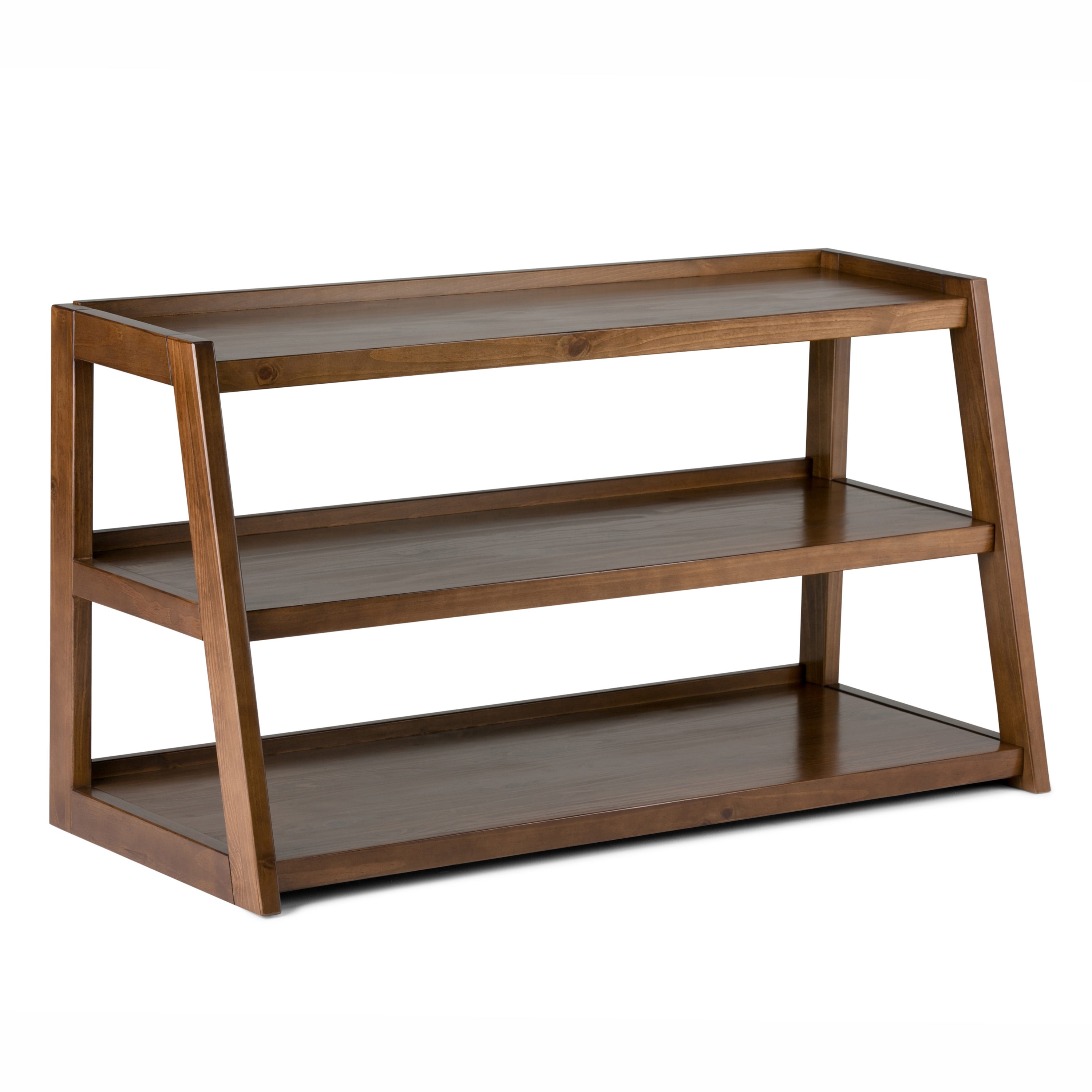 Simpli Home 3AXCSAW-04 Sawhorse Modern/Contemporary Medium Saddle Brown Tv Stand (Accommodates TVs up to 50-in)