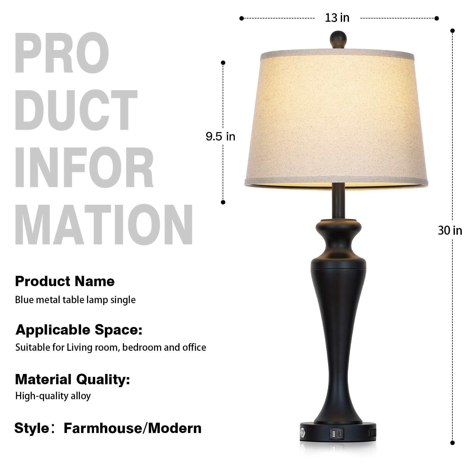 UrFurnishings TD-726 Table-Lamps - View #4