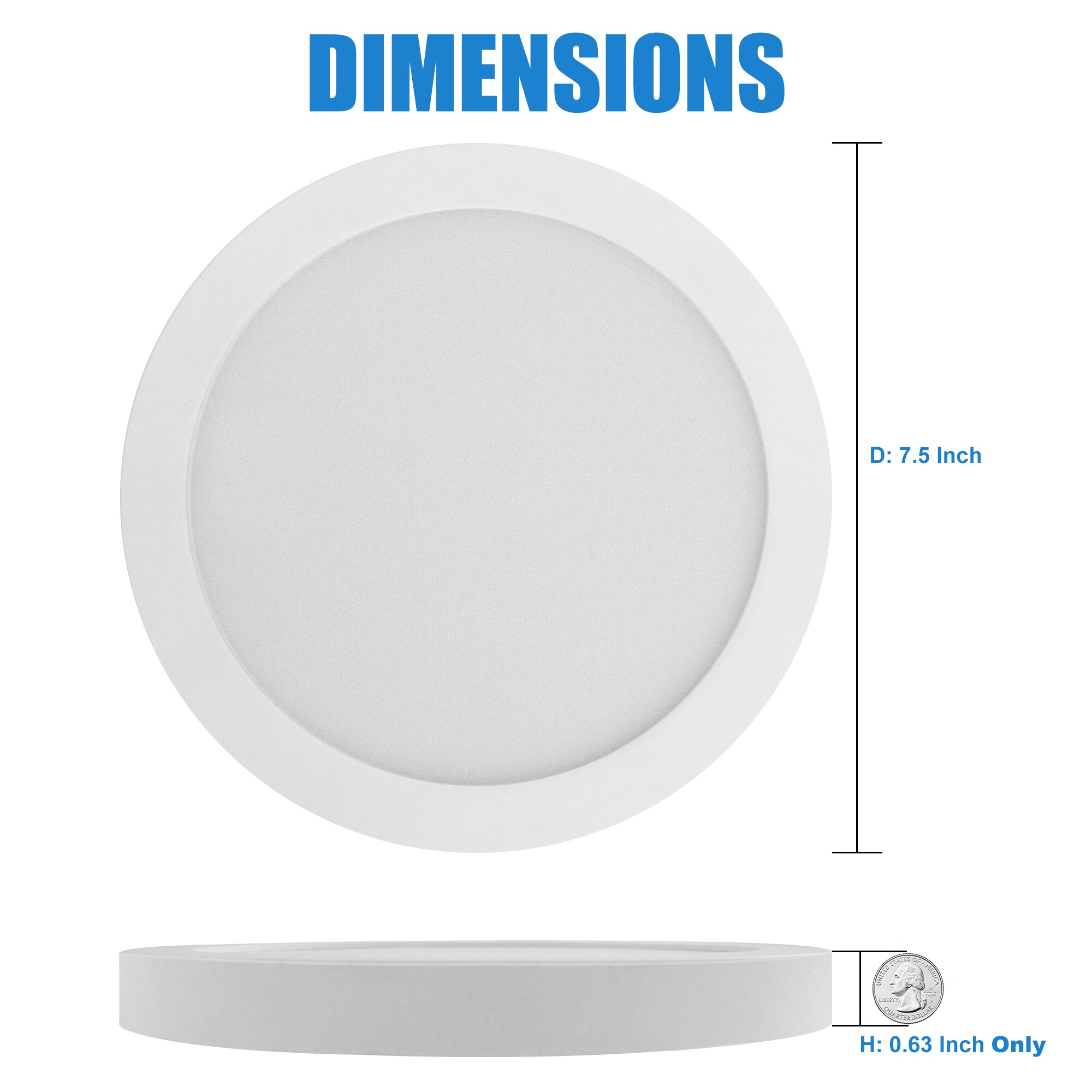 Homdec 1-Light 7-in White LED Flush Mount Light in the Flush Mount ...