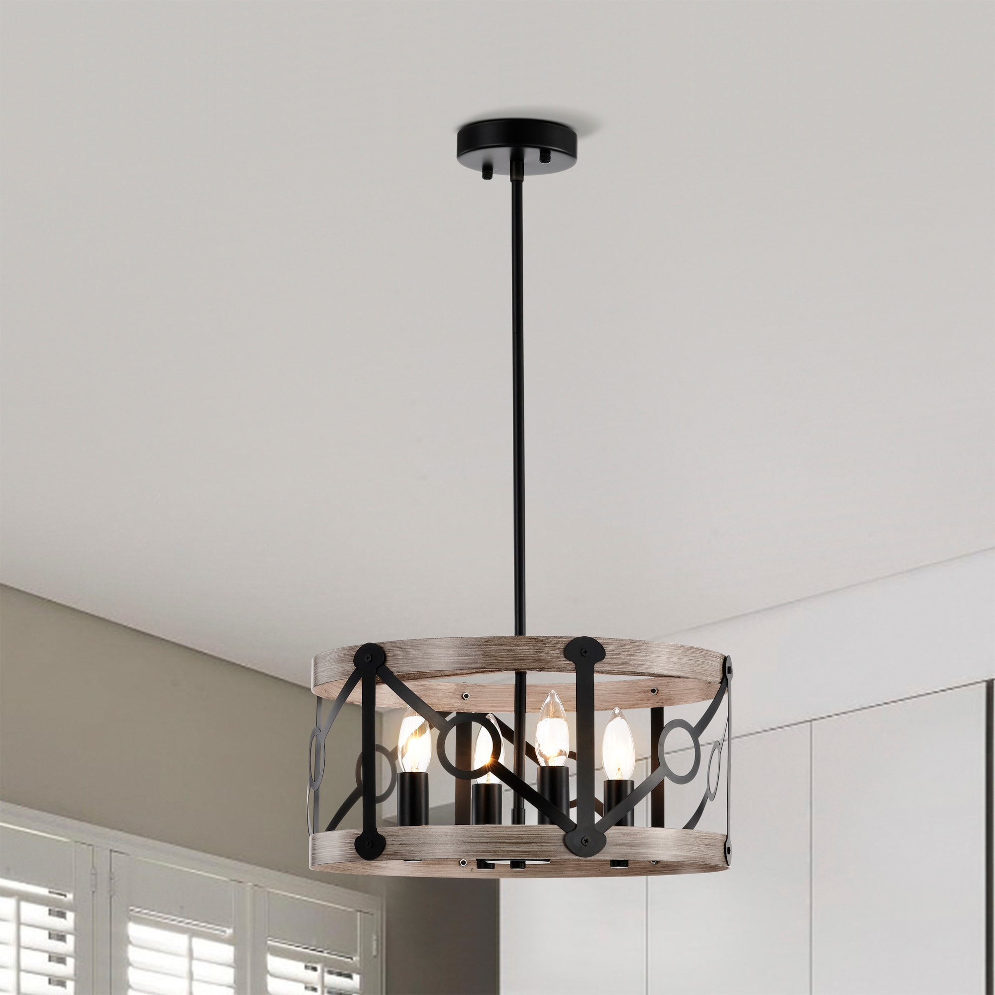 Warehouse of Tiffany GD01-09MW 4 -Light Matte Black Modern/contemporary For Use in Bedrooms, Dining Rooms, Foyers, Kitchens, Living Rooms Chandelier