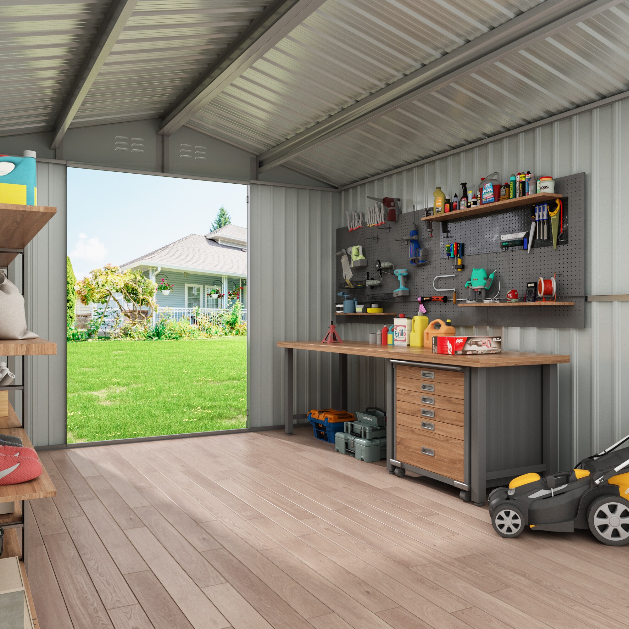 Jaxpety HG61M1381-L01 Metal-Storage-Buildings-Sheds - View #3