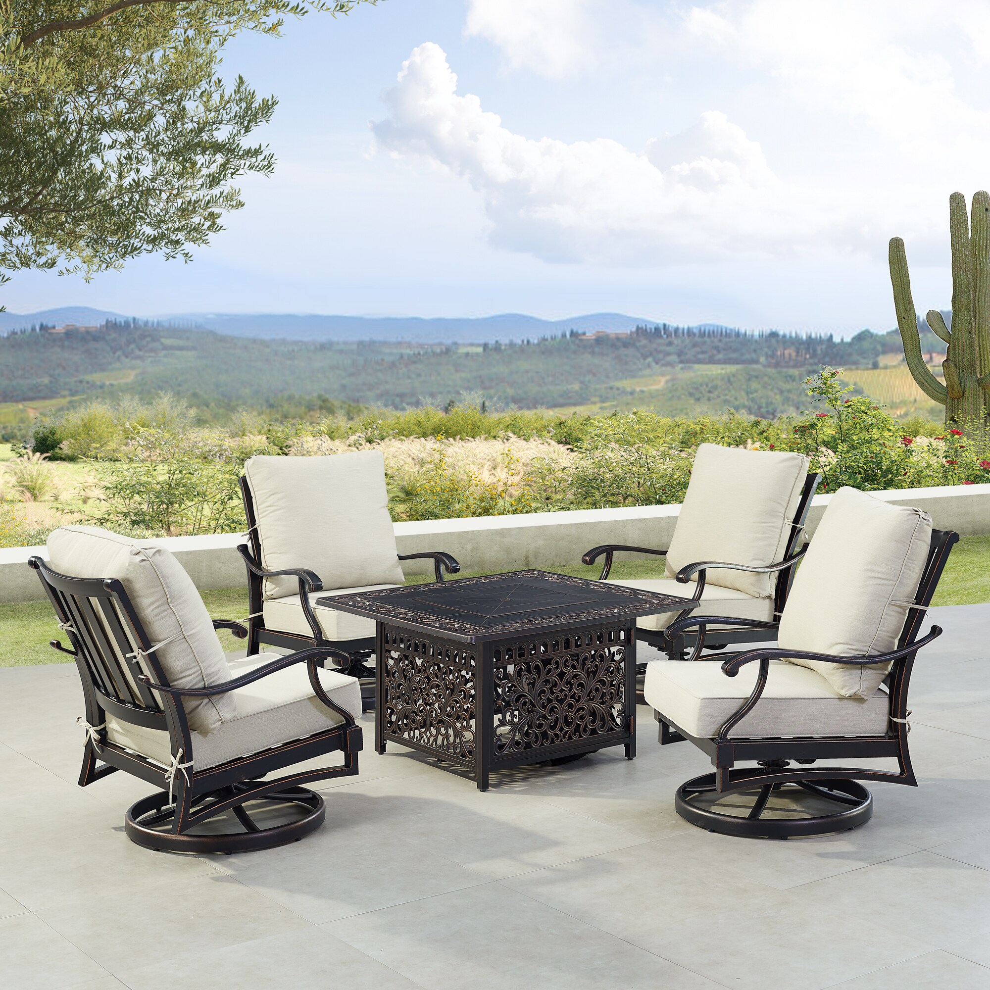 Oakland Living SHAO4CHMAYANLGCUA Patio-Conversation-Sets - View #3