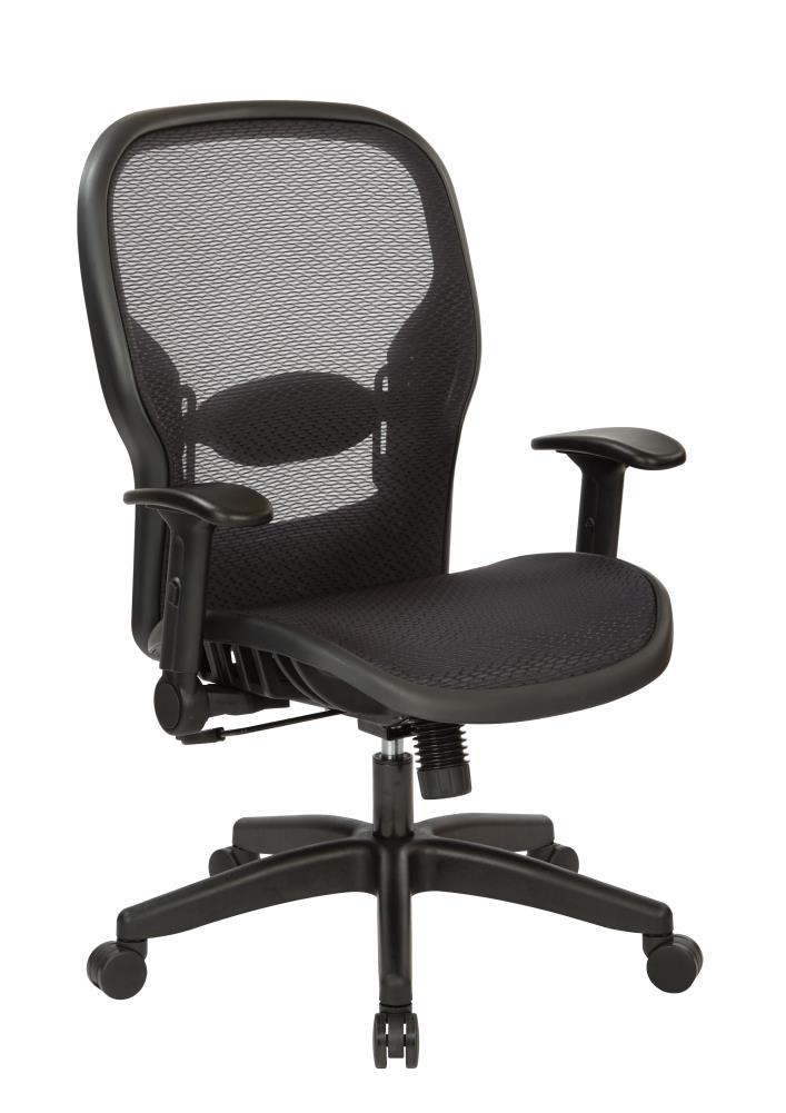 SPACE Seating 23-77N1F2 Black Contemporary Adjustable Height Swivel Mesh Manager Chair