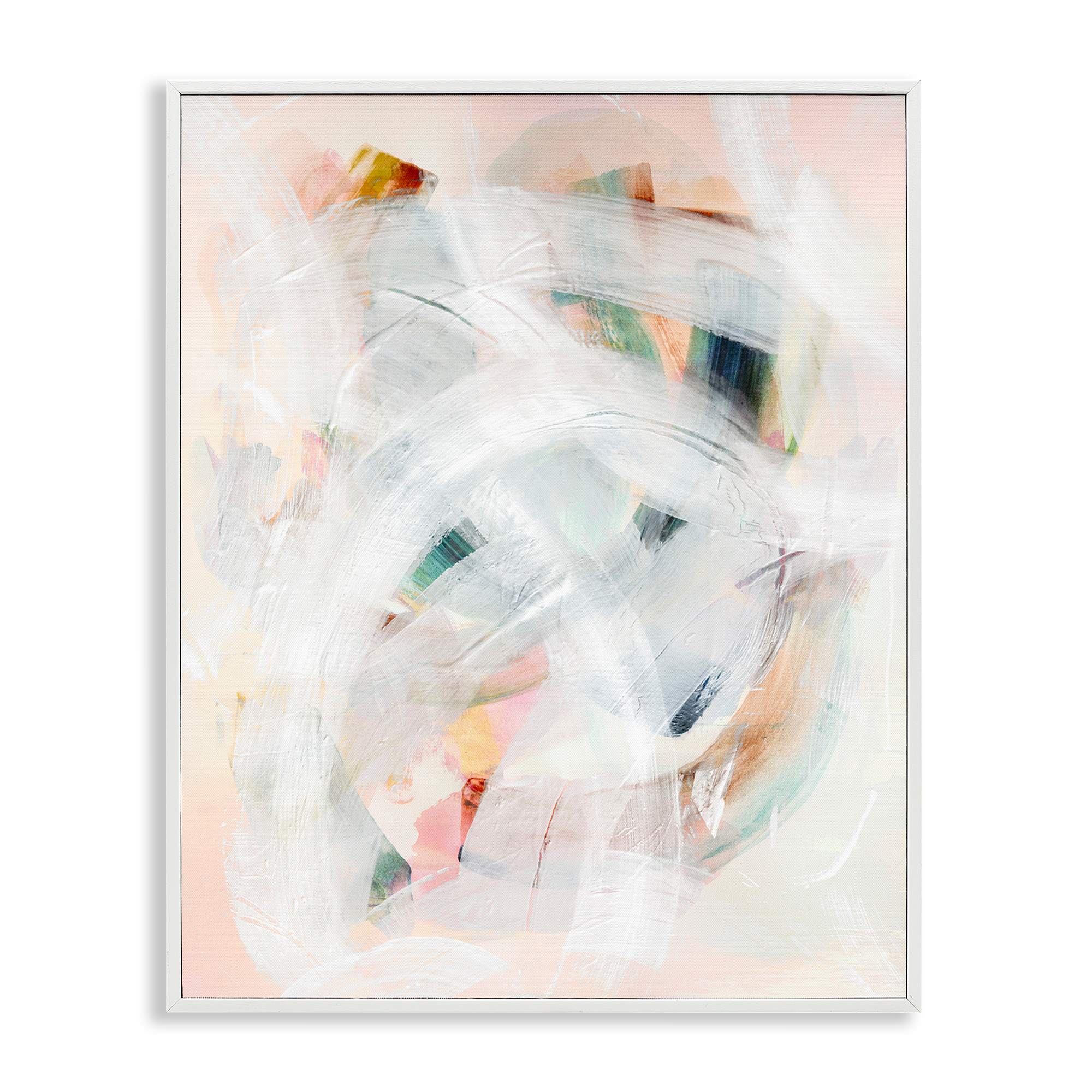 Stupell Industries BU-164-WFR-11X14 Soft Abstraction with Curved Lines White Framed Giclee Art By Gemma Bardot 11 x 14