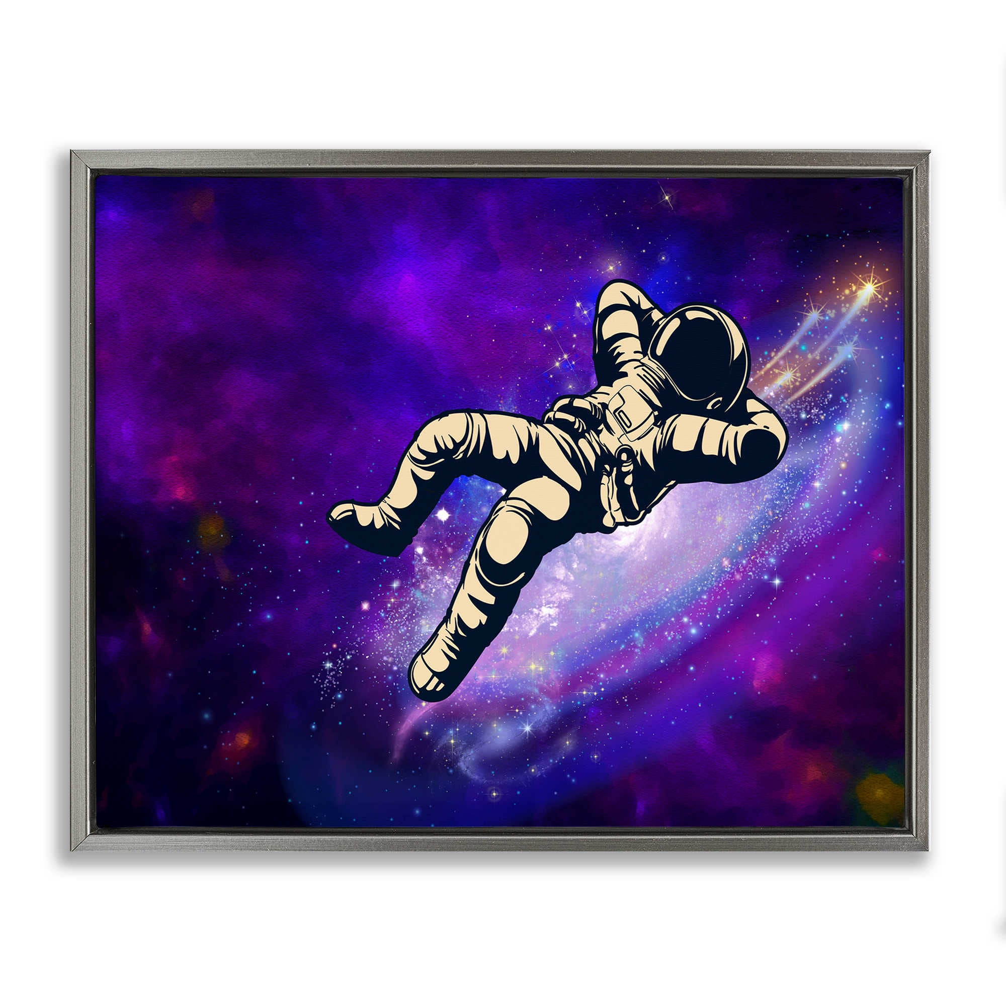 Stupell Industries BS-059-FFL-16X20 Relaxing Astronaut in Space Floating Frame design by Jesse Keith