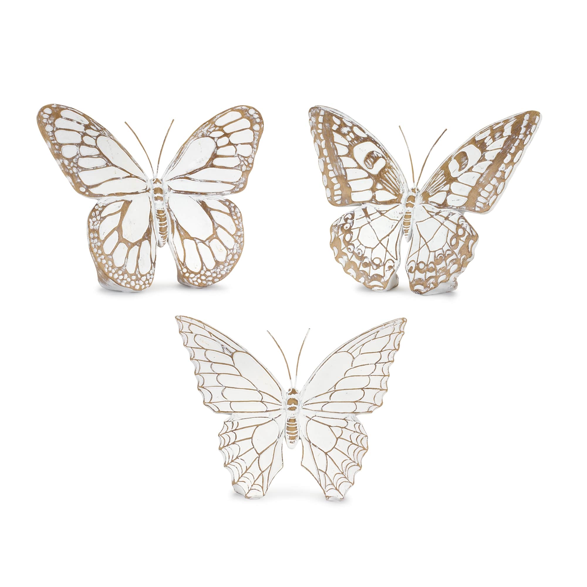 Melrose International 85963DS Butterfly (Set of 3) 6.75L x 5.5H 7L x 5.5H 7.25L x 5.75H Resin