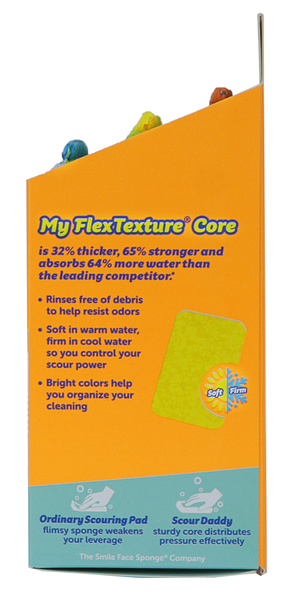 Scrub Daddy Scour Pads - Scour Daddy - Multi-Surface Scouring Pad,  Absorbent, Durable, FlexTexture Sponge, Soft in Warm Water, Firm in Cold,  Scratch Free, Odor Resistant, Easy to Clean, 3ct