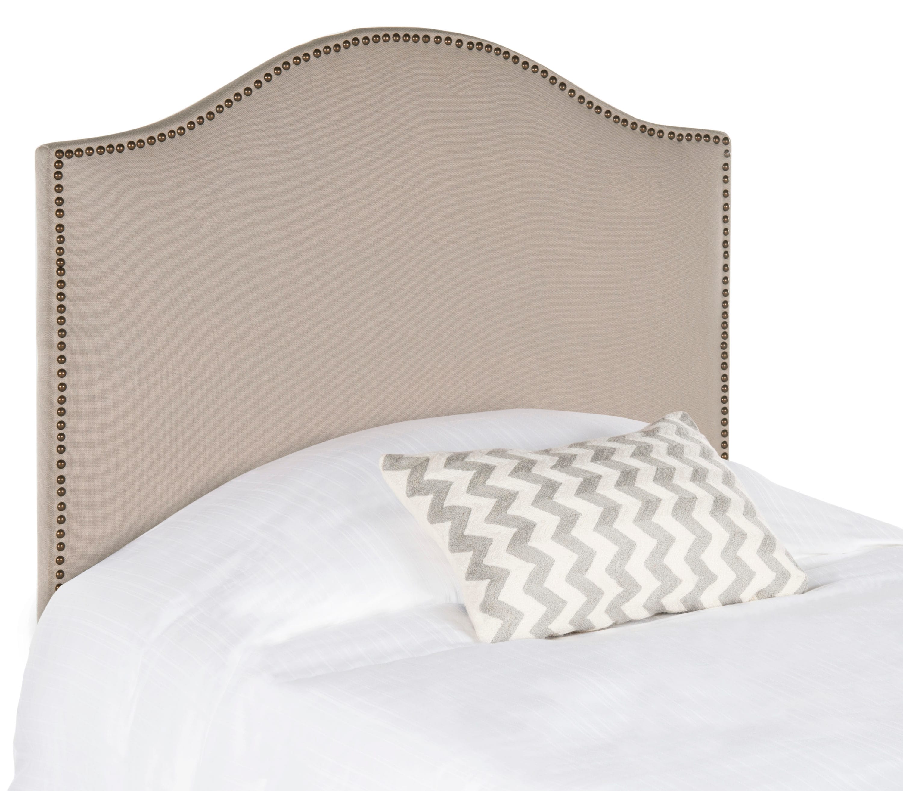 Safavieh Connie Taupe Twin Linen Upholstered Headboard in the ...