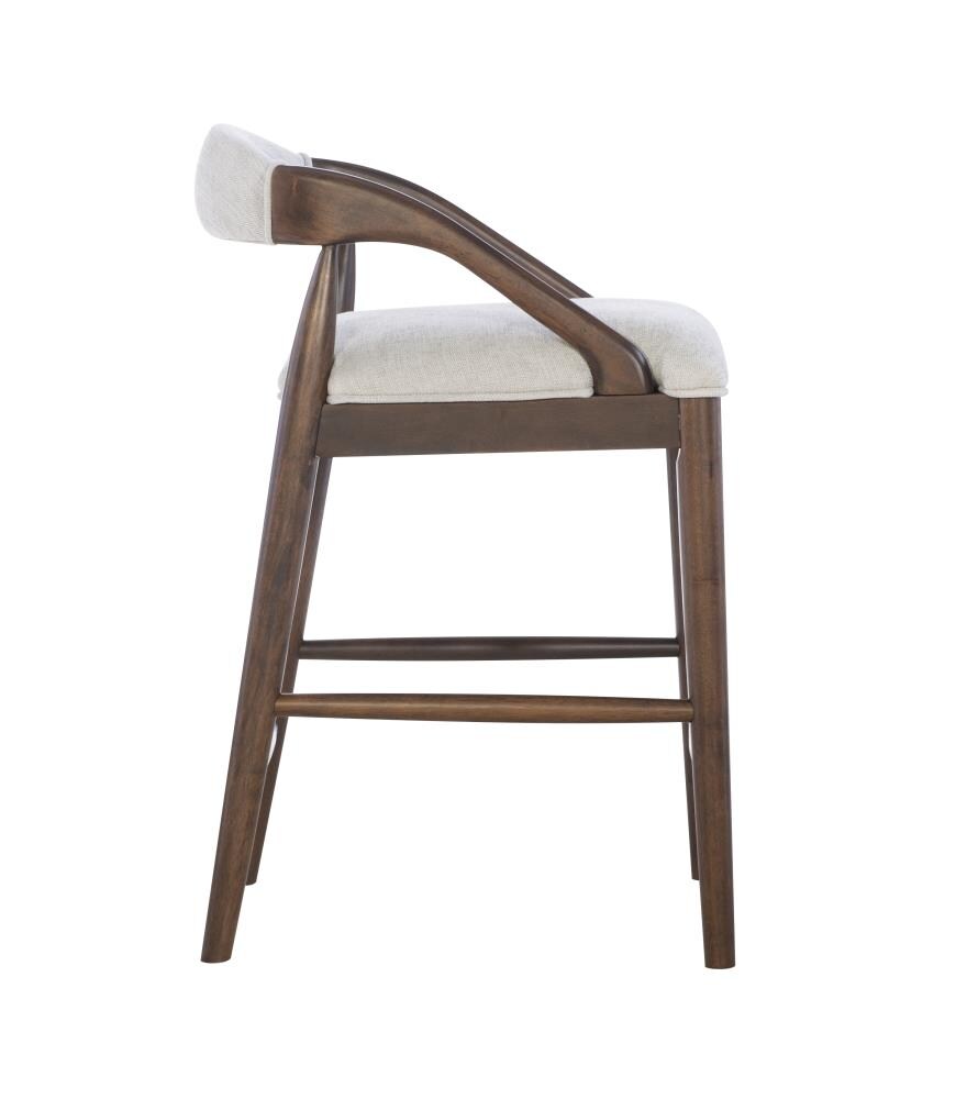 Linon Mariah Brown 27-in H Counter height Upholstered Wood Bar Stool ...