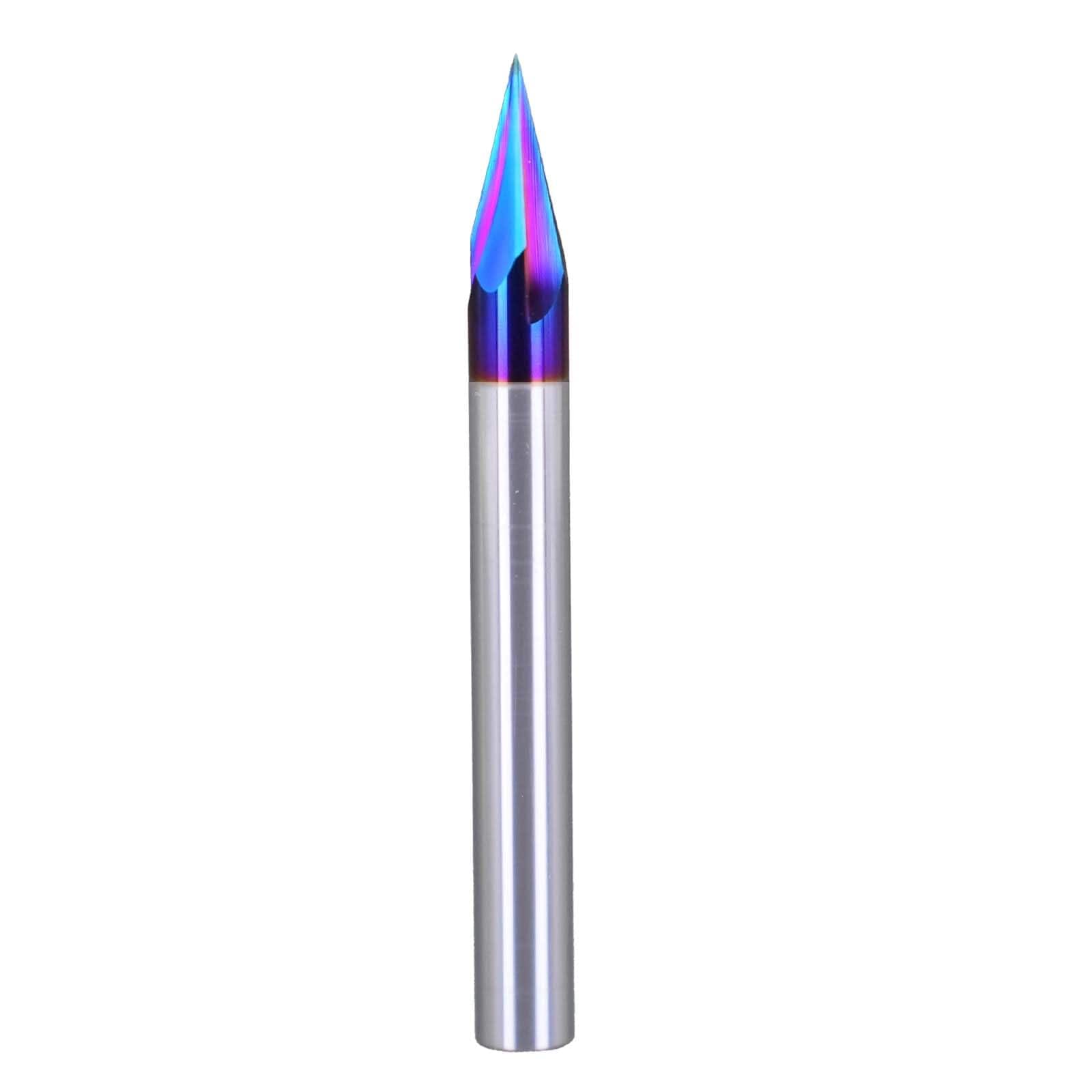 SenQWFa 1 4 Shank 30 Degree V Groove Router Bit Solid Carbide 3 Flute CNC Engraving Chamfer End Mill with Blue Coating for Wood and Plastic #LDC0820C247