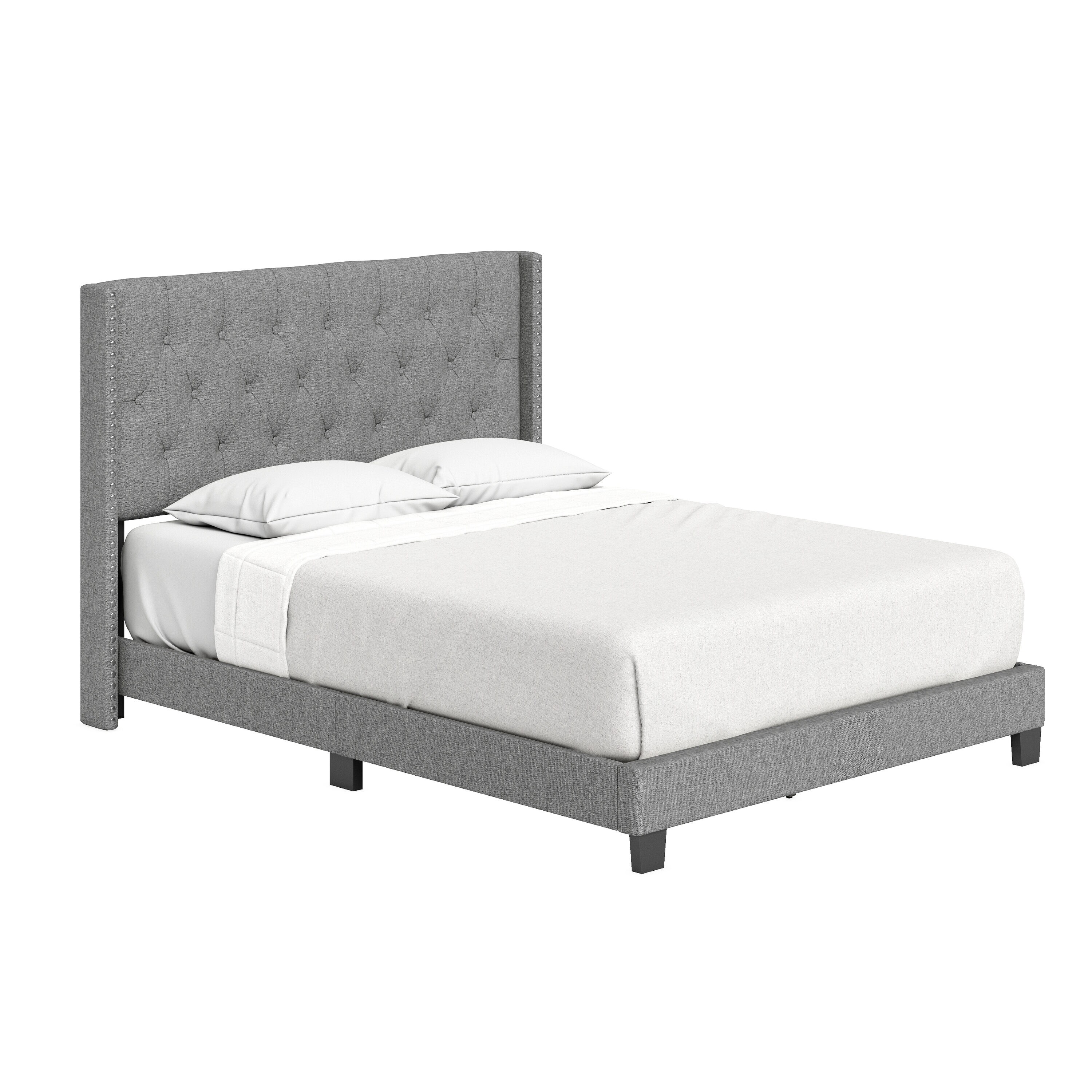 PerformaRest MIGR968EK Michelle Gray King Upholstered Platform Bed