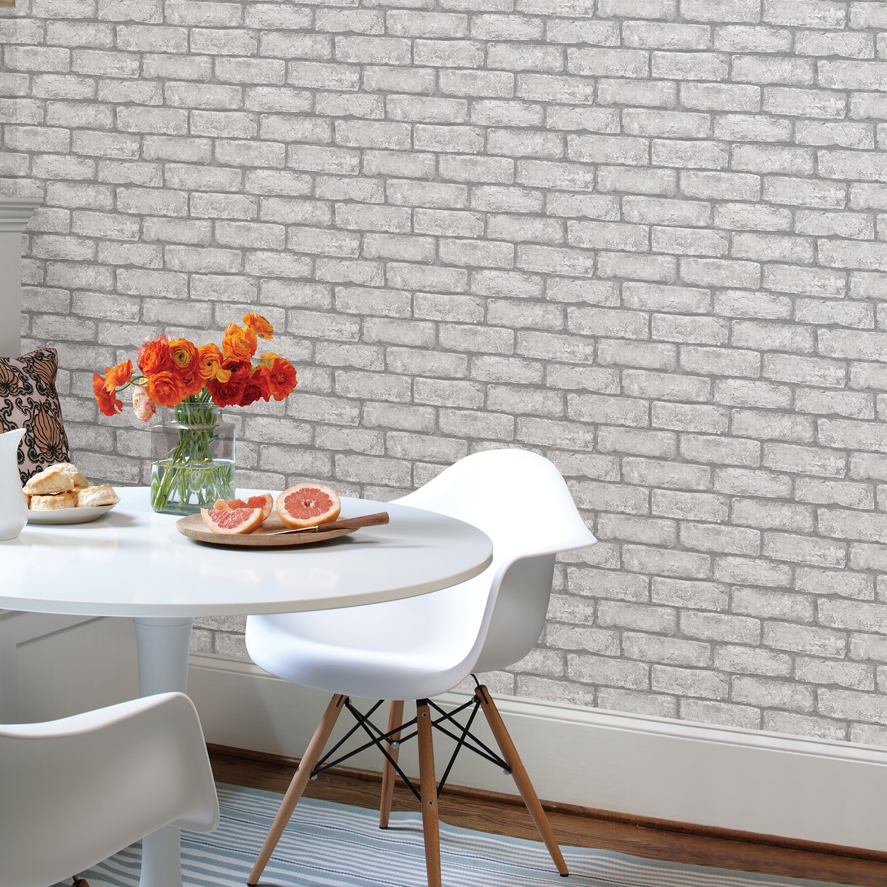 InHome 28.2-sq ft White Vinyl Novelty Self-adhesive Peel and Stick  Wallpaper in the Wallpaper department at