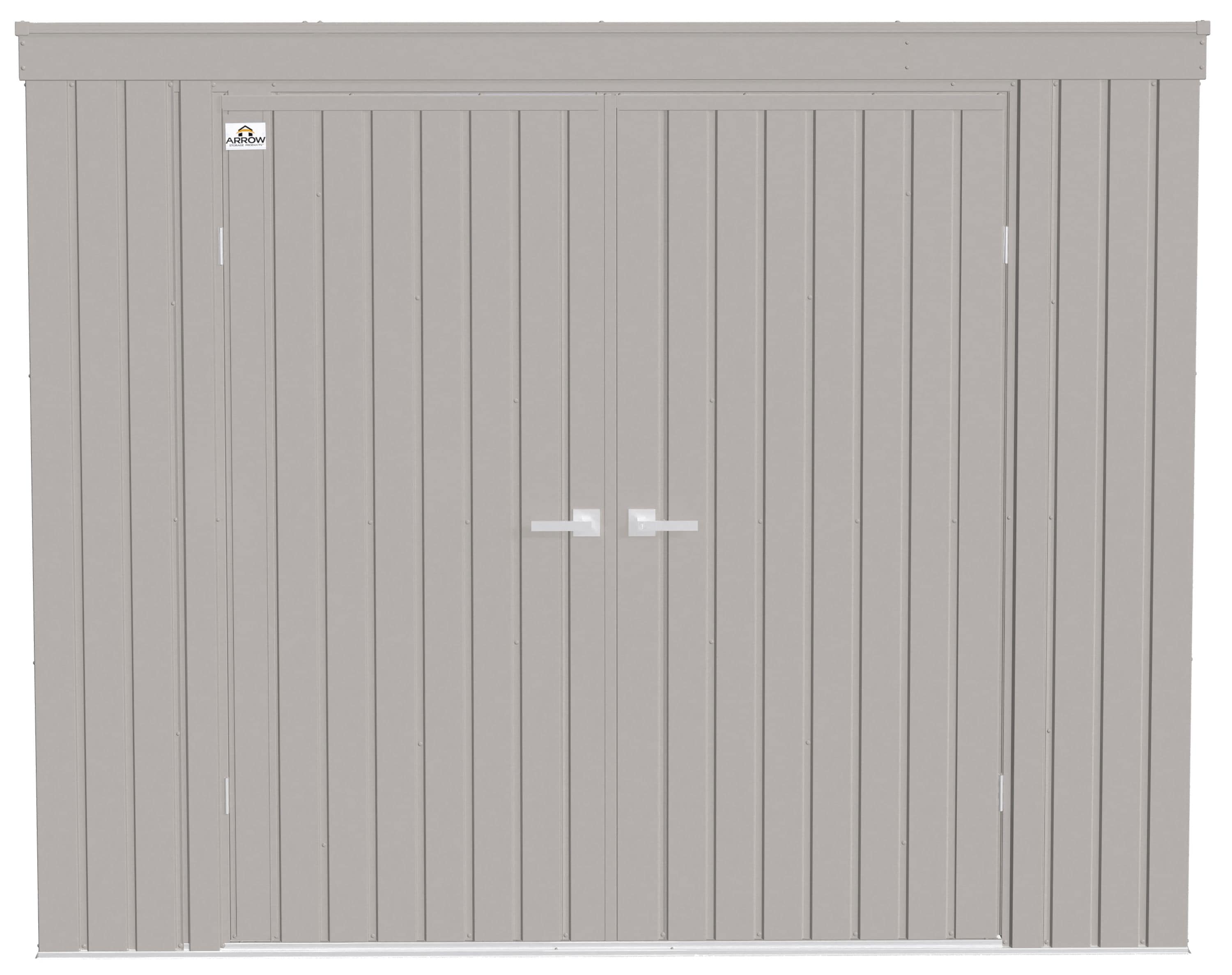 Cool Grey 8-ft x 4-ft Galvanized Steel Storage Shed Kit
