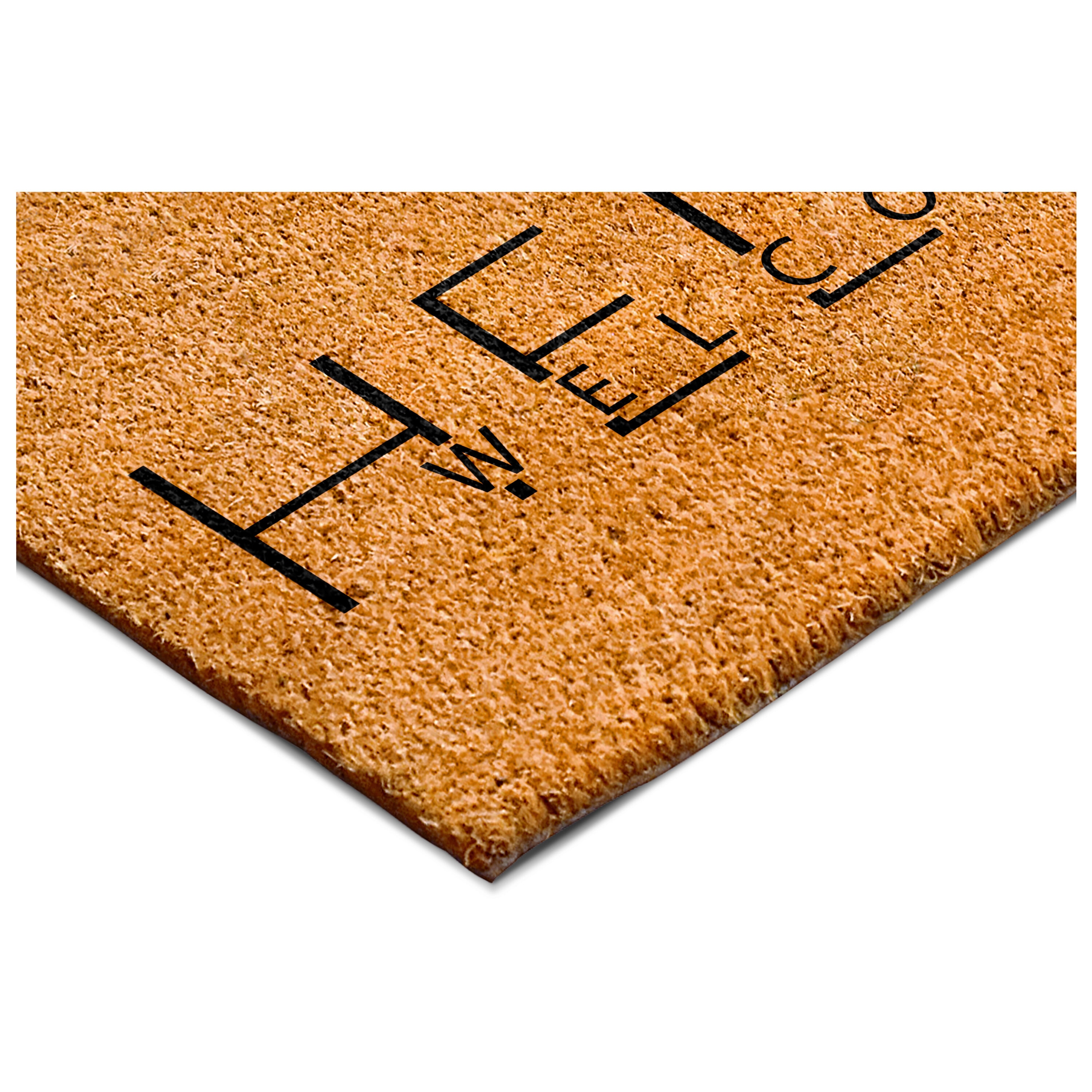 Natural Coir and Vinyl Rectangular Outdoor Welcome Doormat