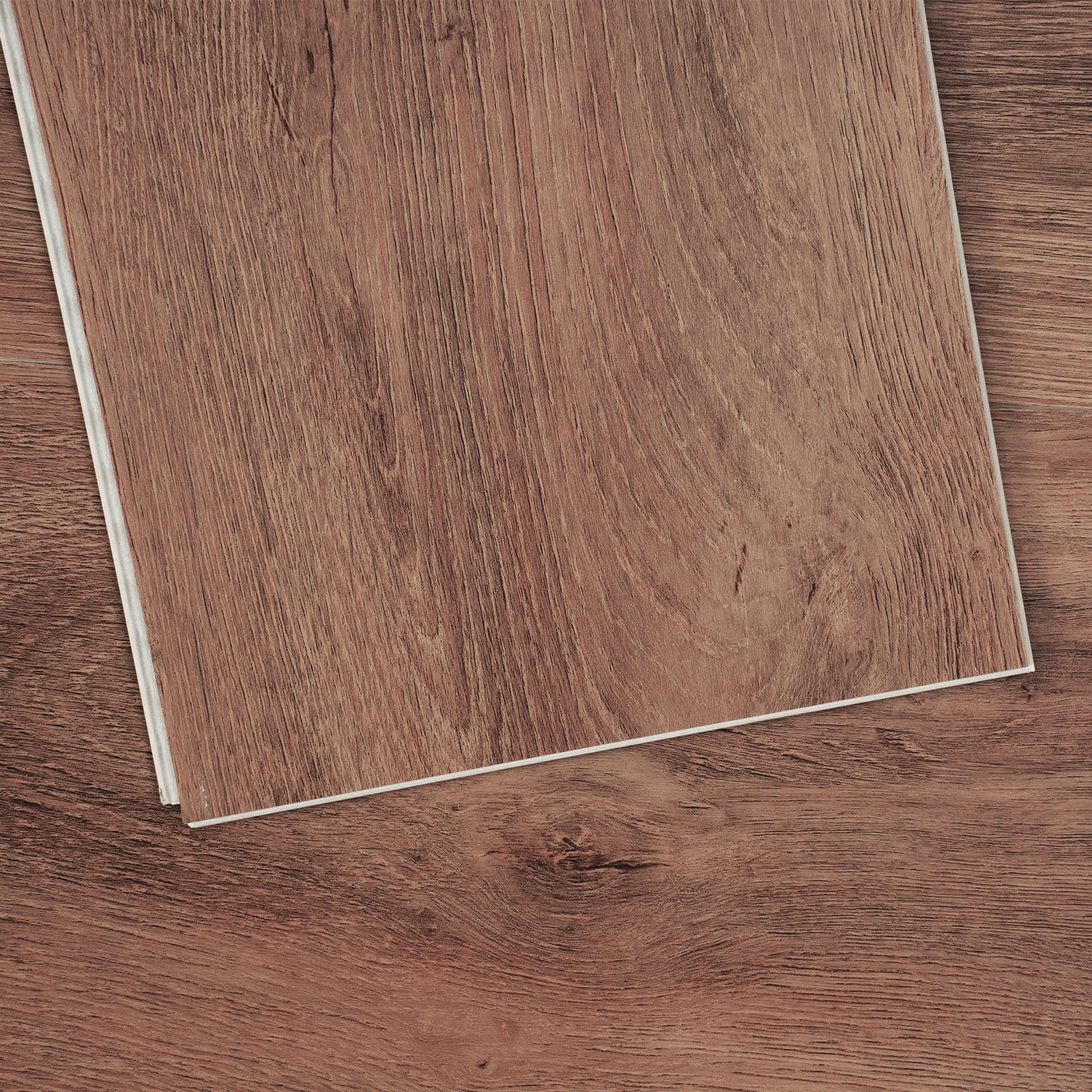Tinyhomie Interlocking Vinyl Floor Tiles 48 x 7.3 inch 10 Tiles 5.5mm Thick Snap Together Deep Brown Wood Grain DIY Flooring for Kitchen Dining Room Bedrooms and Bathrooms Easy for Home Decor #LW-JA-P457425T3