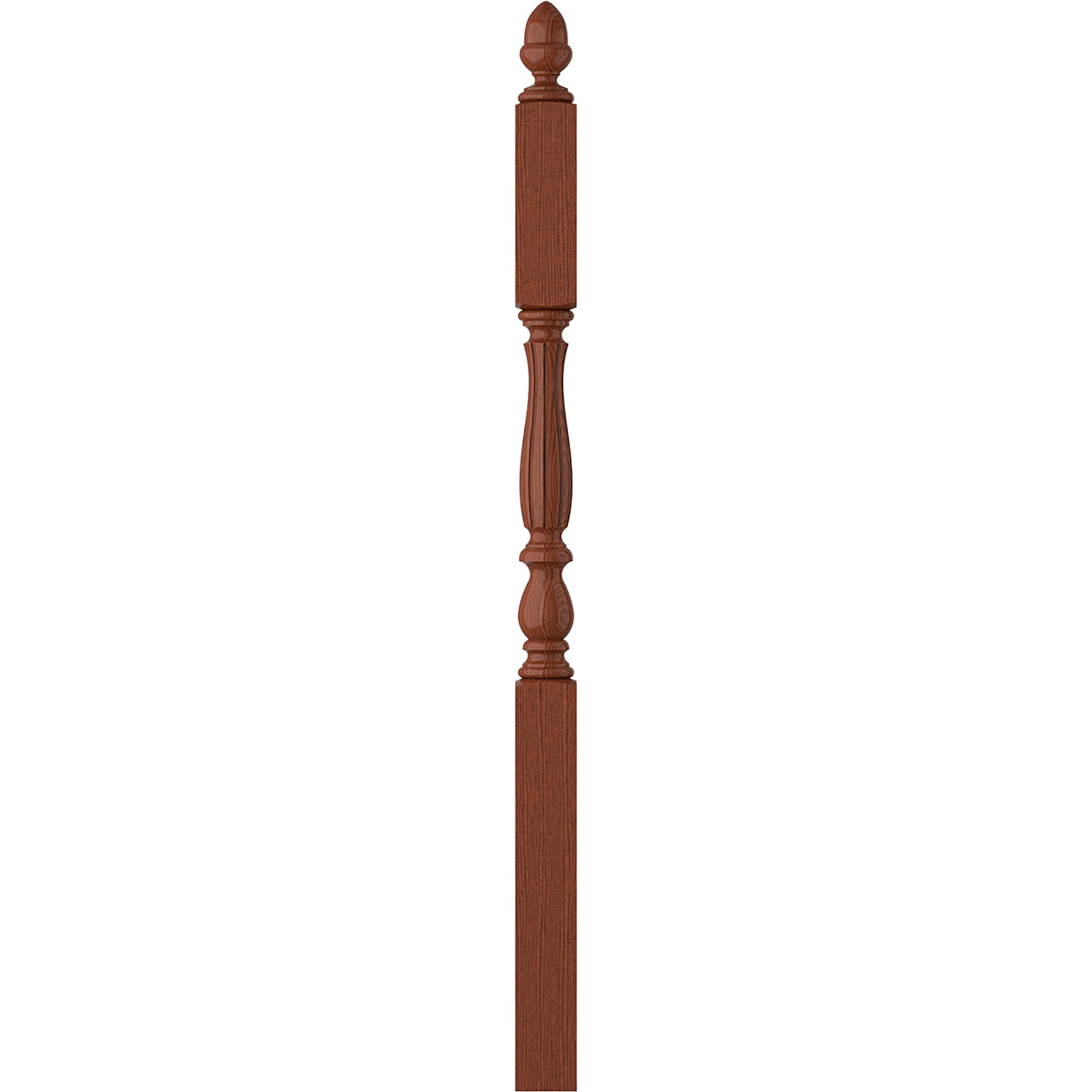 L.J. Smith Stair Systems LJF-3945-BRZC 3.25-in x 57.6875-in Unfinished Brazilian cherry Balcony Stair Newel Post