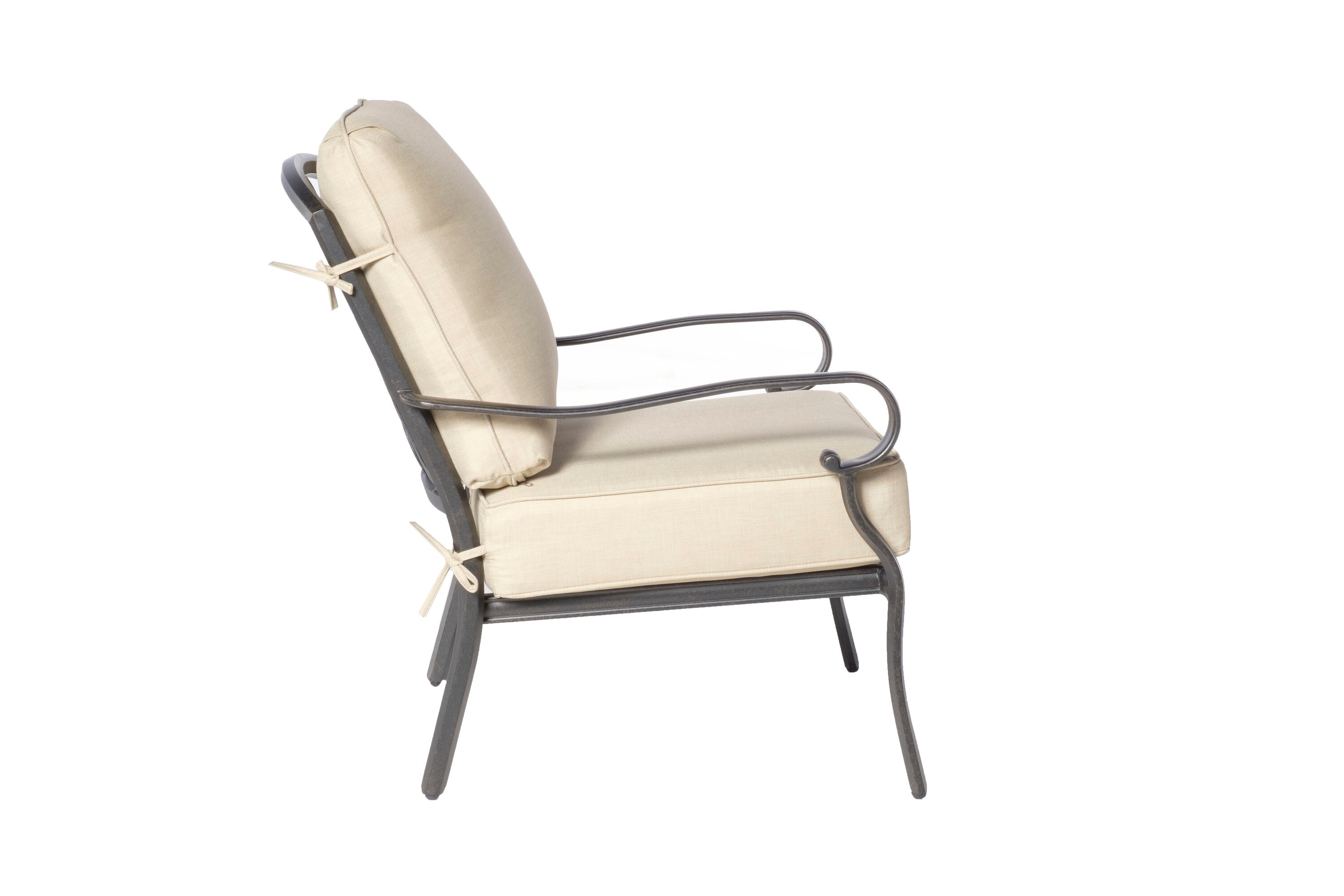 Newbury Beige Cushioned Cast Aluminum 4-Piece Patio Set