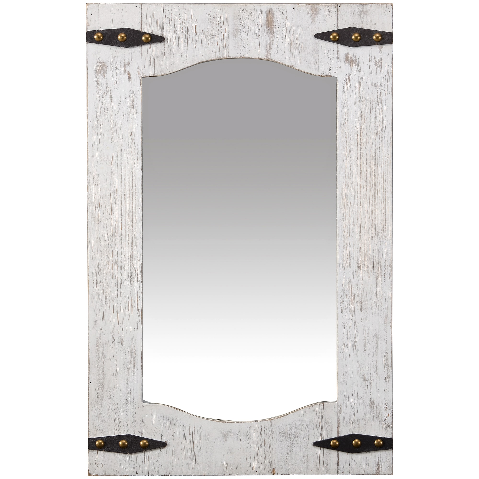 FirsTime FirsTime and Co 21.5-in W x 33.5-in H Tan/Ivory Wood Framed Wall  Mirror in the Mirrors department at