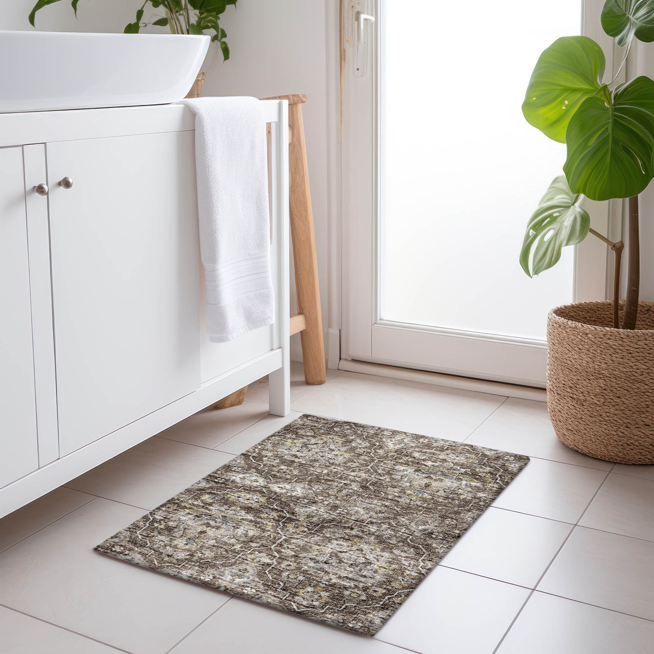 Addison Rugs AMF94DR20X30 Mayfield AMF94DR 2 x 3 (ft) Loomed Polyester Driftwood Rectangular Indoor Abstract Machine washable Area rug