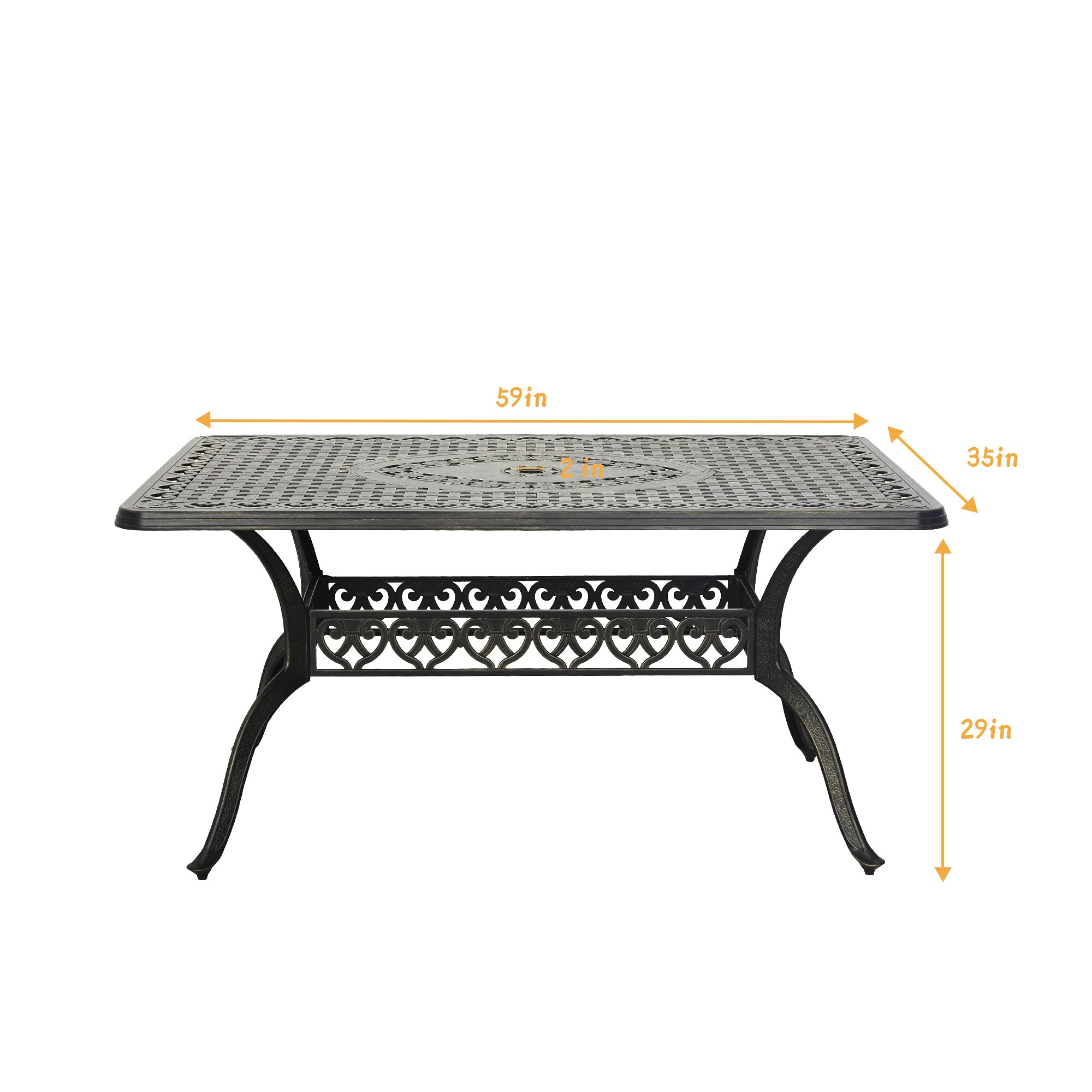 Capterra Casual Atlantic Navy Outdoor Small Rectangular Table