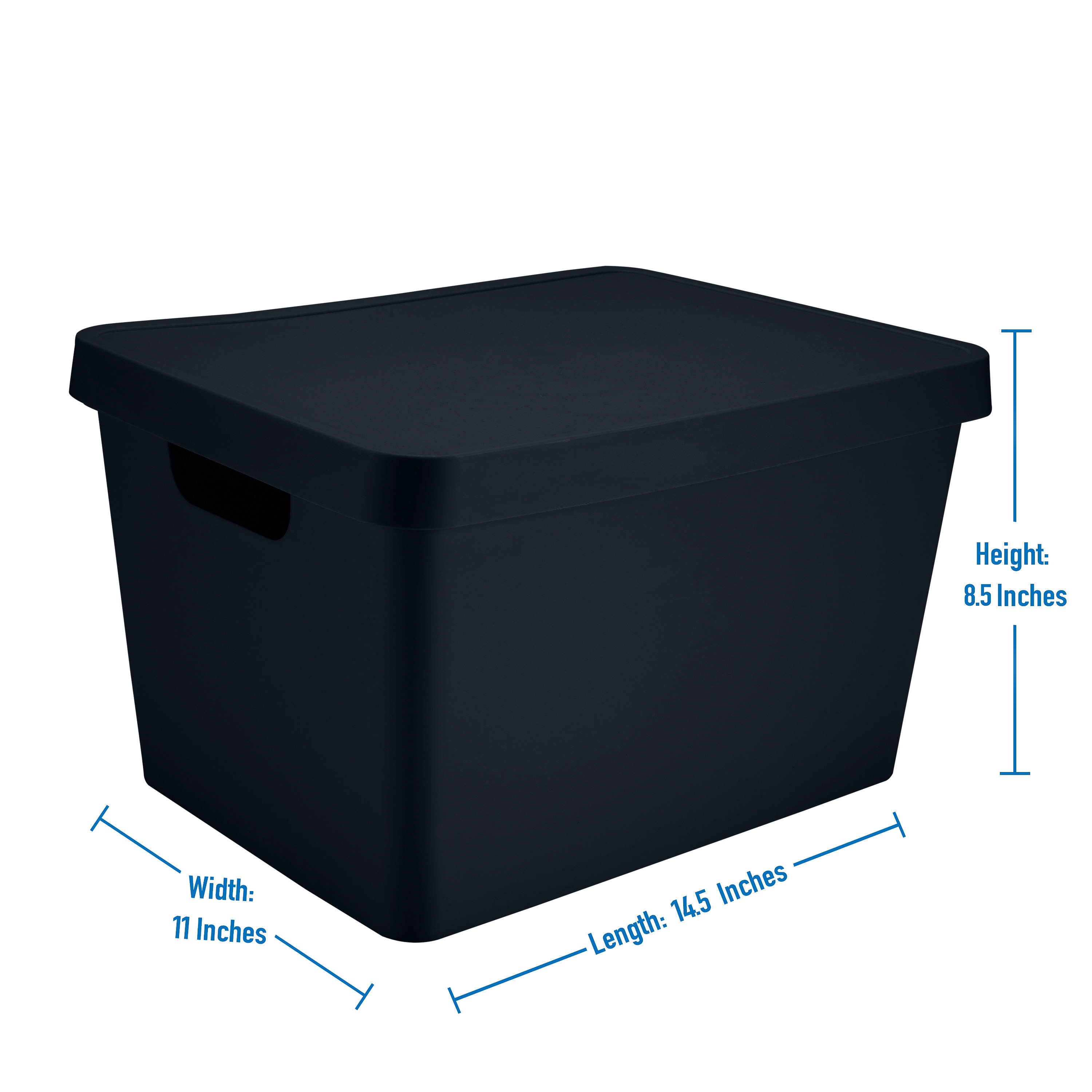 Charcoal Polypropylene Stackable Storage Box with Lid
