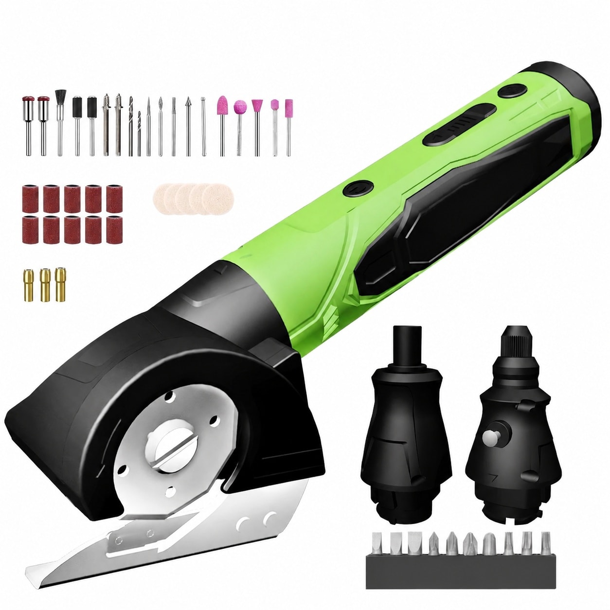 KHKFY Cordless Electric Scissors Multifunctional Rotary Tool Kit with LED Light for Cutting Fabric Leather Plastic and Cardboard #LKH0820H227