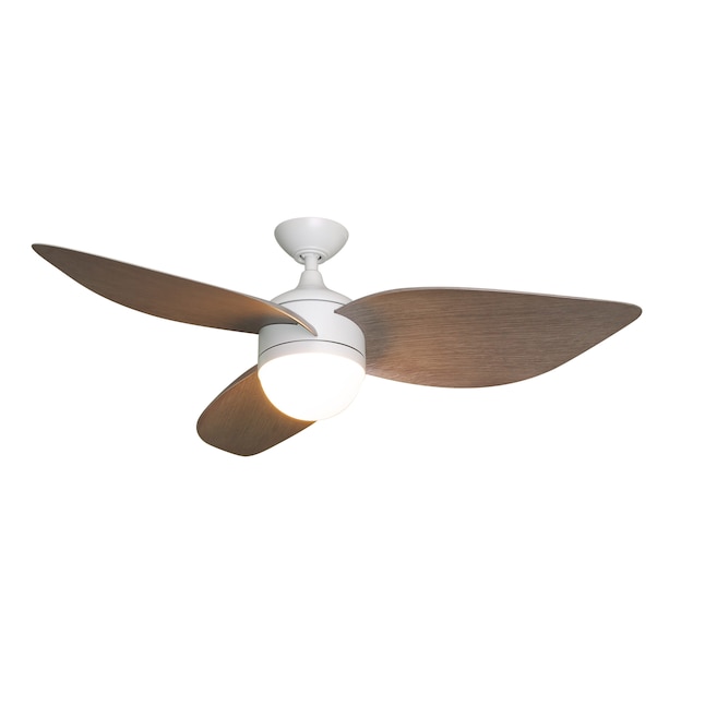 Led Indoor Outdoor Ceiling Fan, White Leaf Blade Ceiling Fan