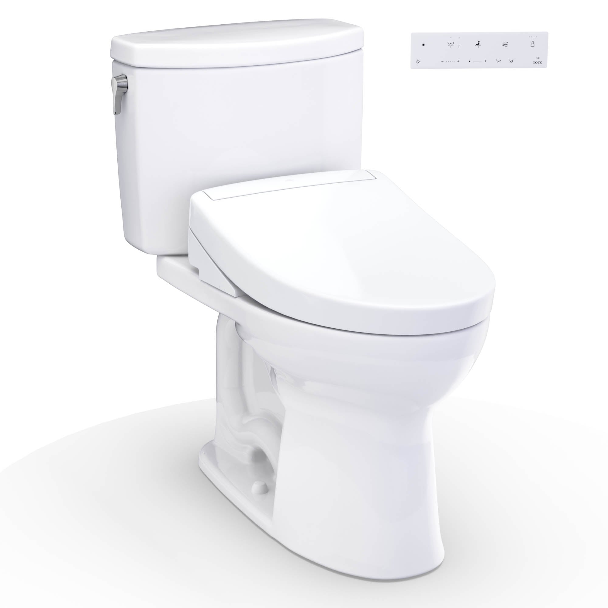 TOTO WASHLET+ Cotton White Elongated Standard height 12-in Rough-In WaterSense 1.0 GPF Soft Close 2-piece Bidet Function Toilet