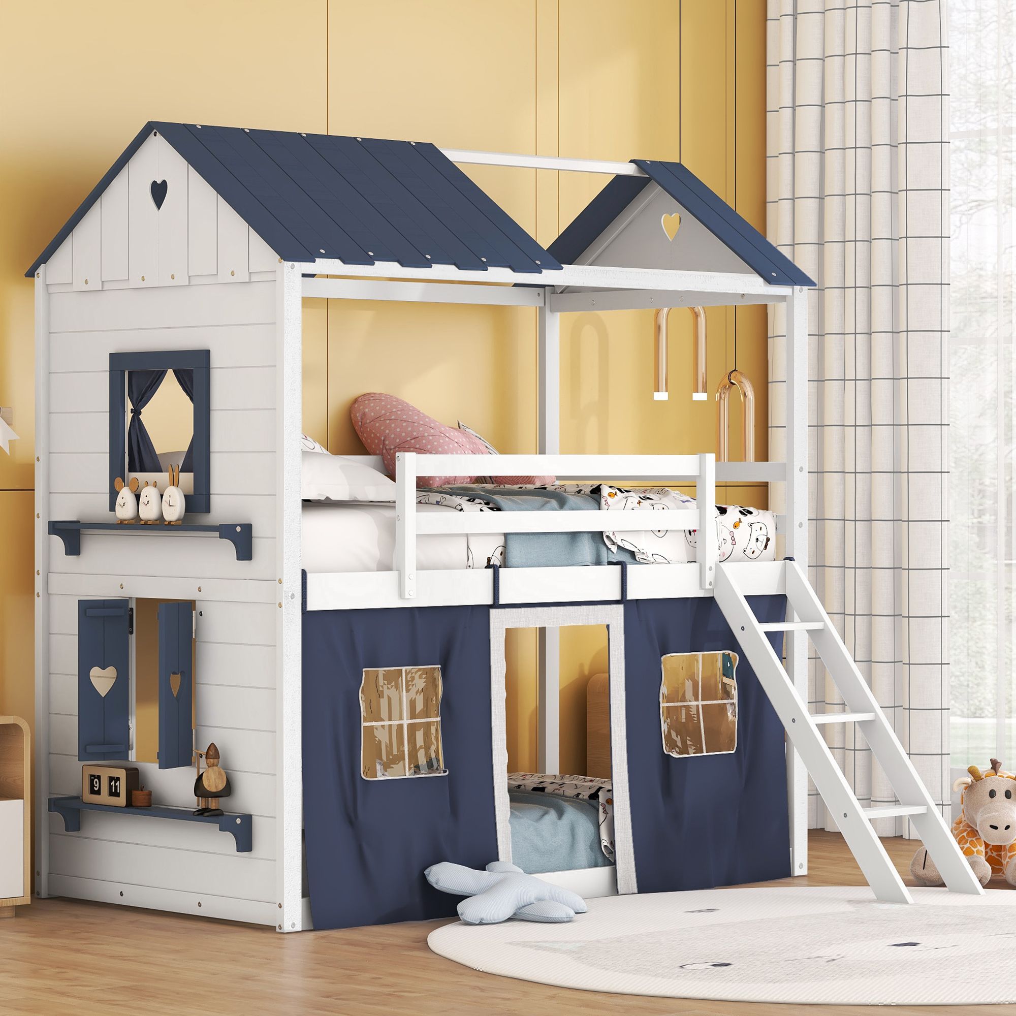Yiekholo LL-1815AAC Gray Twin loft Bunk Bed