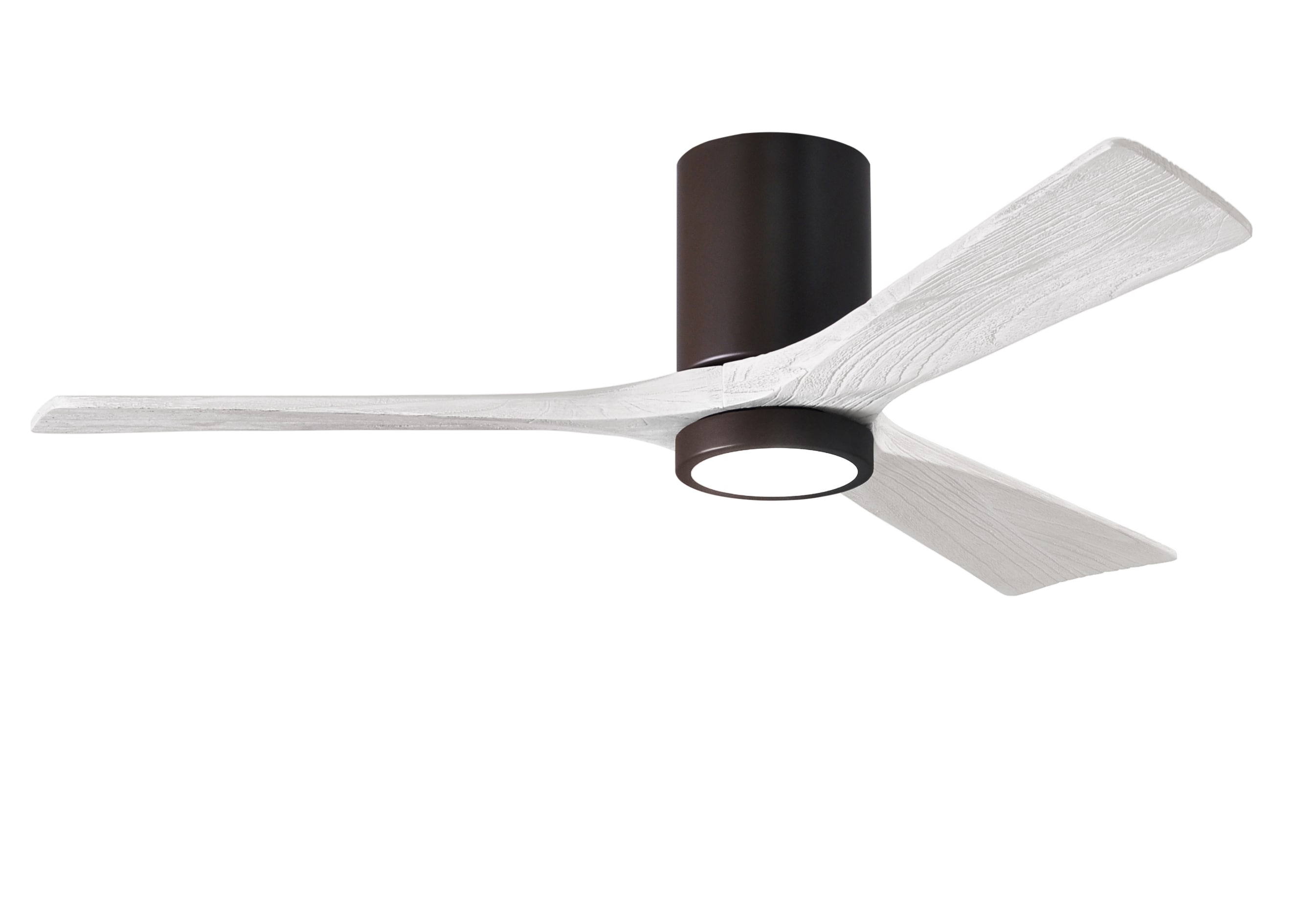 Matthews Fan Company IR3HLK-TB-MWH-52 Irene-3HLK 52-in Color-Changing Integrated LED Outdoor Flush Mount Textured Bronze with Matte White Blades Ceiling Fan With Light - Remote Included ( 3 -Blade )