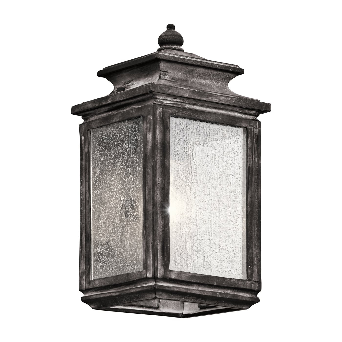 Weathered Zinc and Clear Glass Traditional Outdoor Wall Lantern