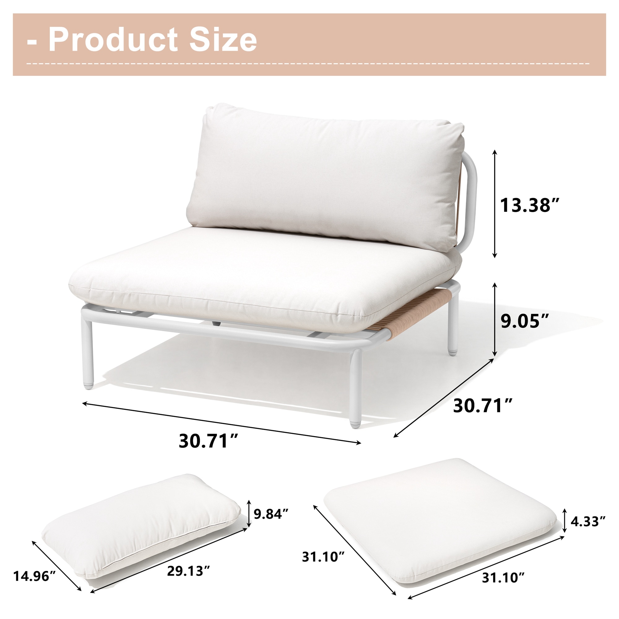 Crestlive Products CL-SF005BEI-6B Patio-Sofas-Daybeds - View #8