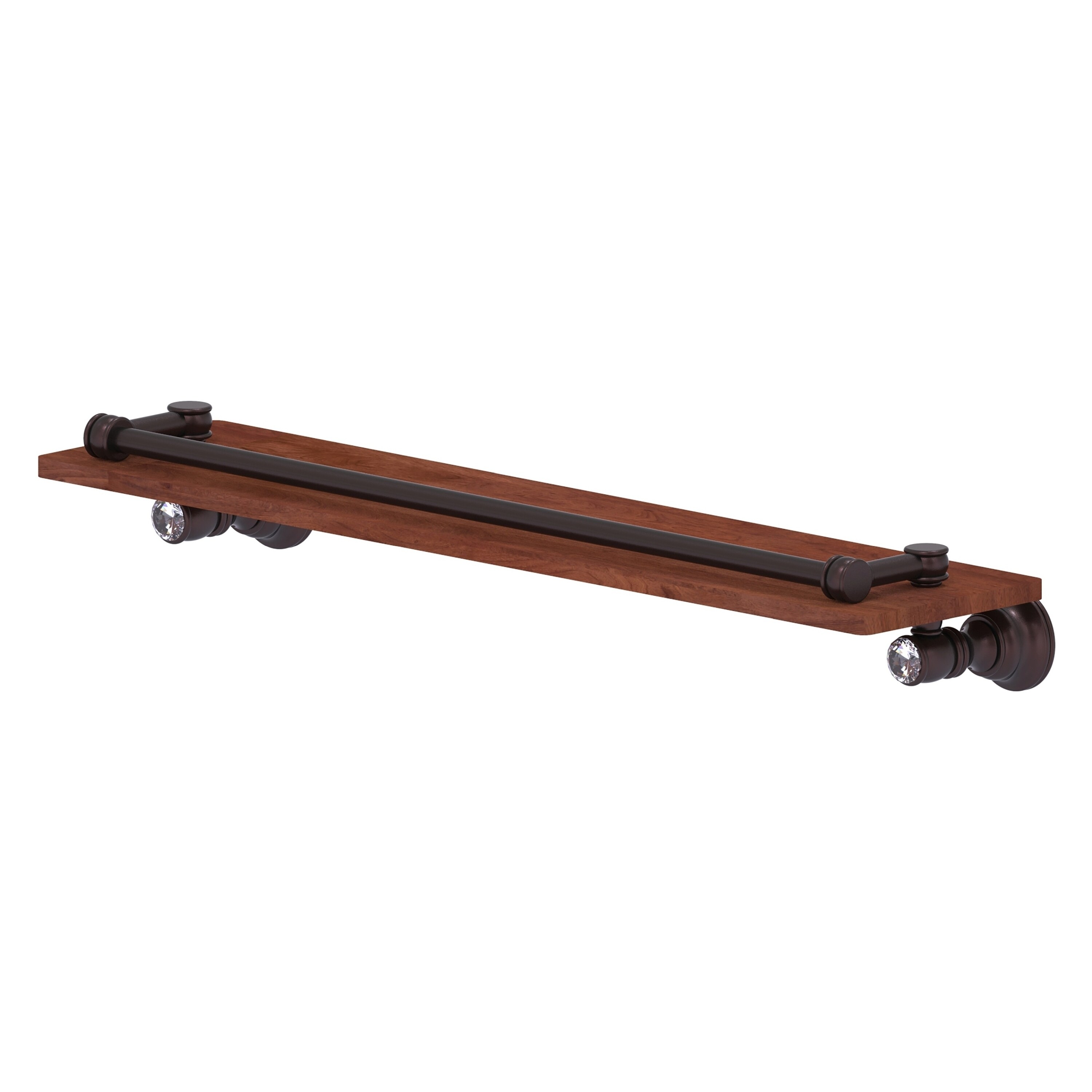 Allied Brass CC-1-22-GAL-IRW-ABZ Carolina Crystal Antique Bronze Wall mount Bathroom Shelf ( 22-in x 3.3-in x 5-in )