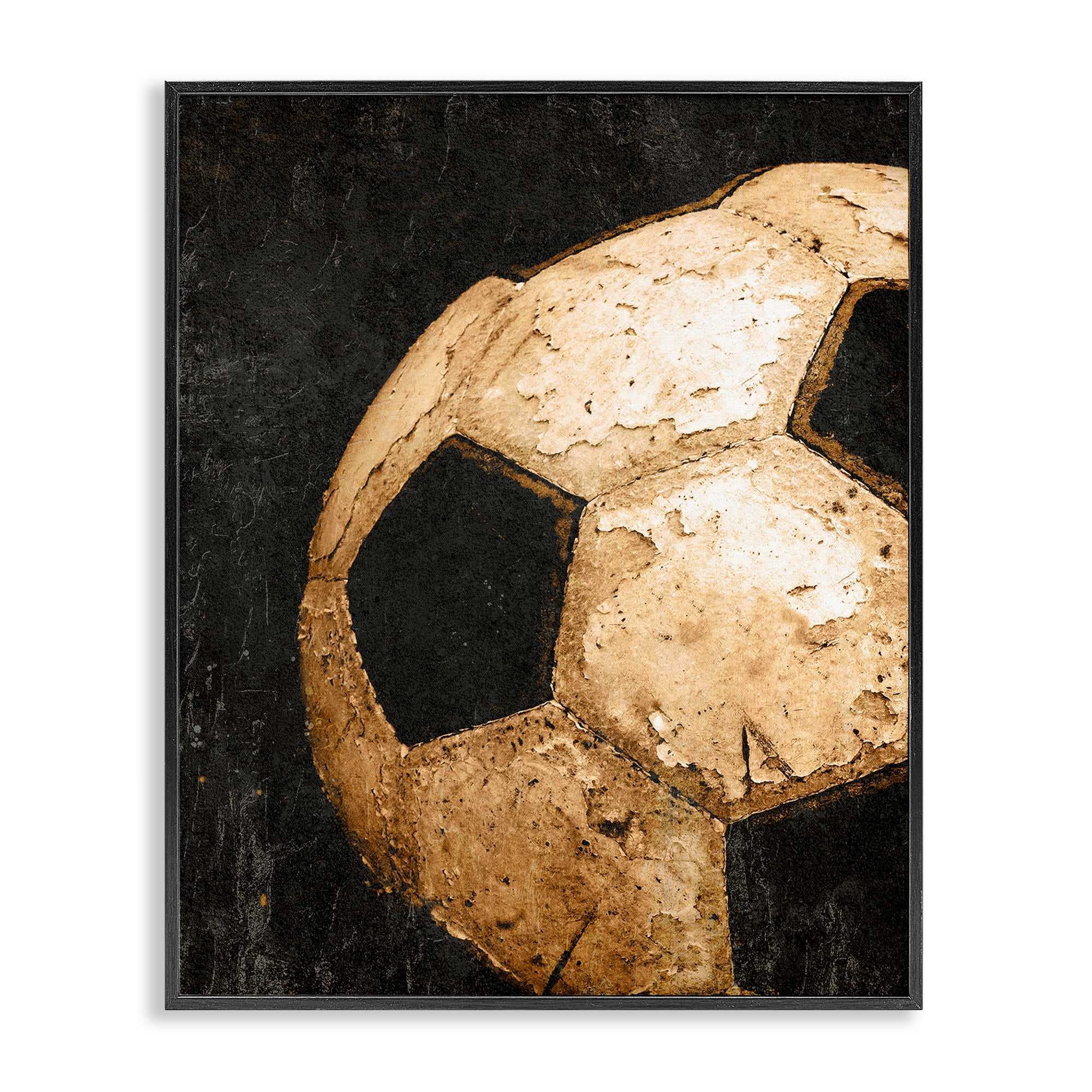 Stupell Industries BS-087-FR-11X14 Vintage Soccer Ball Closeup Black Framed Giclee Art By Kim Allen 11 x 14