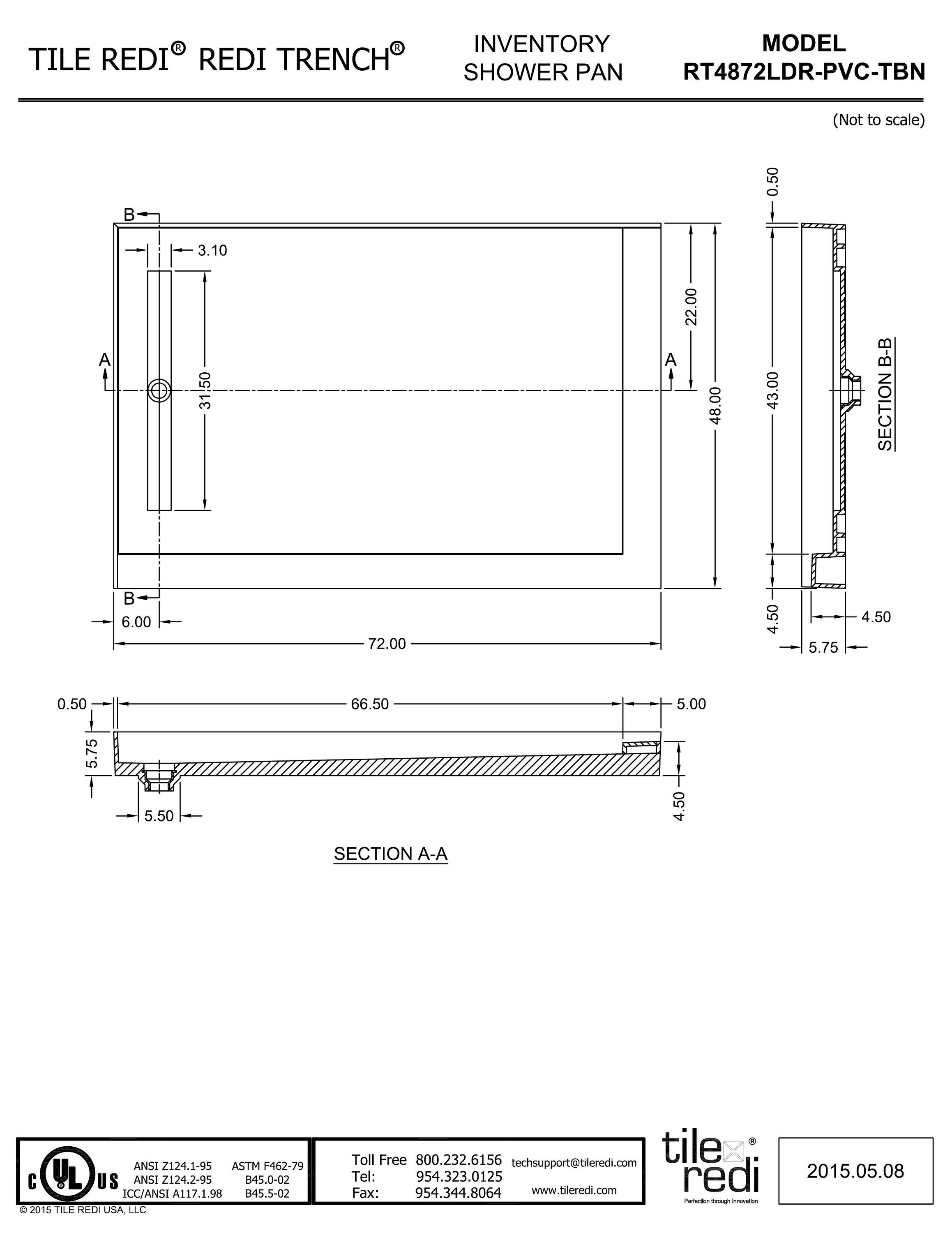 Tile Redi RT4872LDR-PVC-TBN Shower-Floors - View #9