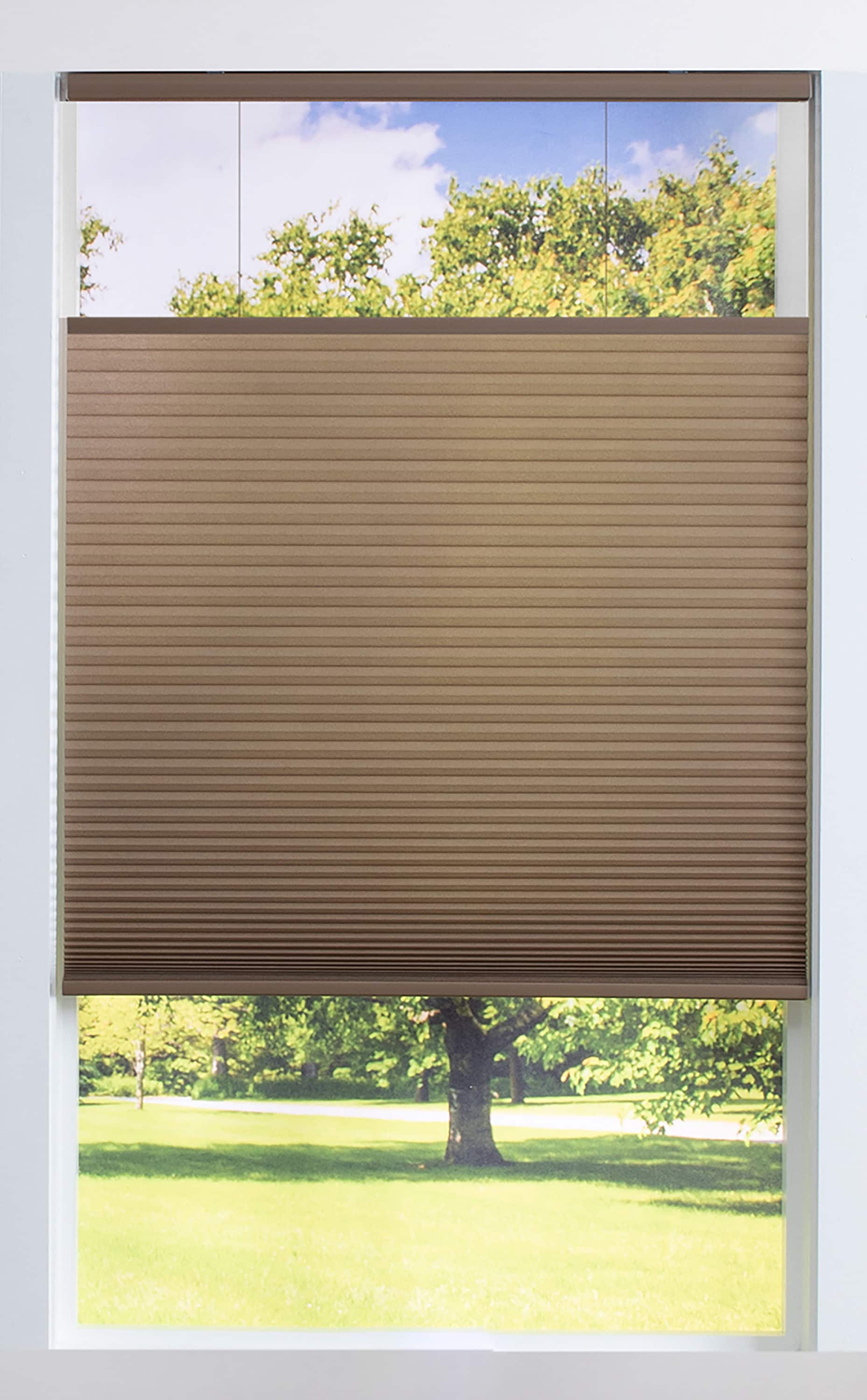 allen roth 18.5-in x 84-in Linen Light Filtering Cordless  Top-down/bottom-up Cellular Shade in the Window Shades department at 