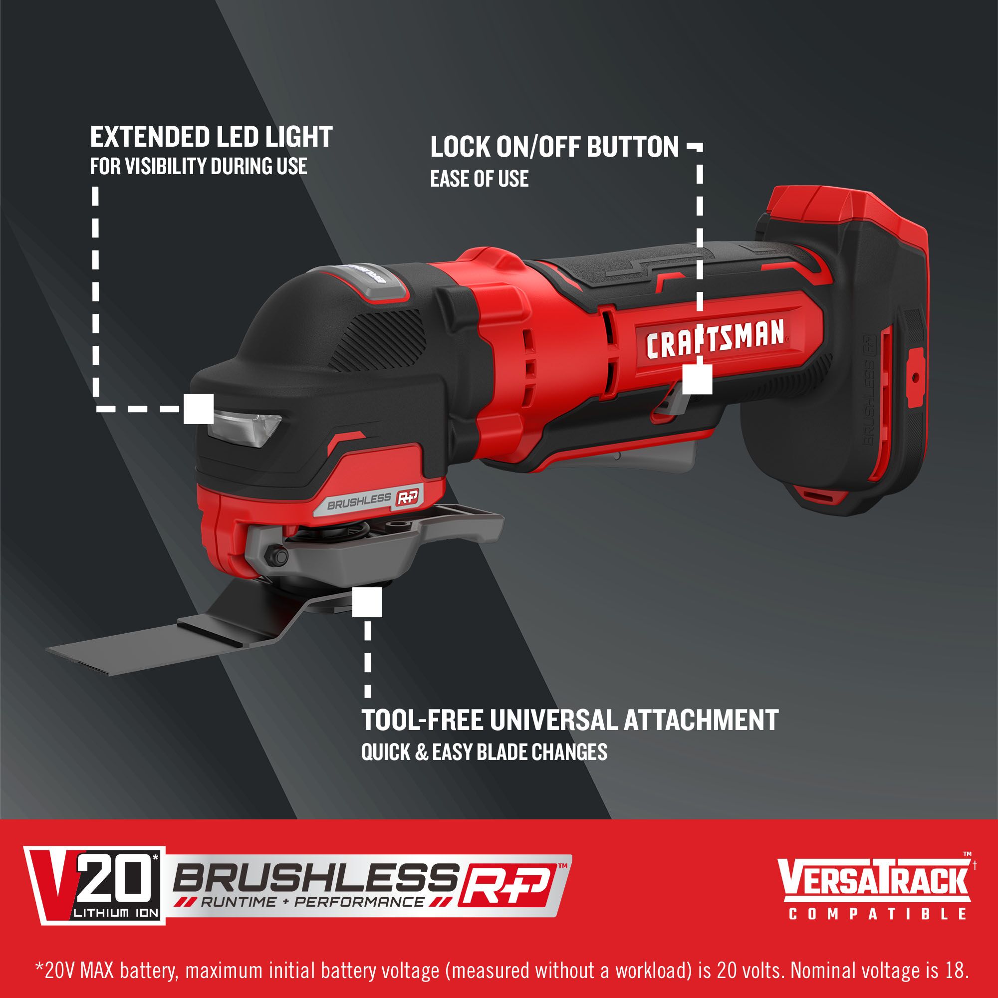 CRAFTSMAN Cordless Brushless 20-volt Max Variable Speed Oscillating Tool in  the Oscillating Tool Kits department at