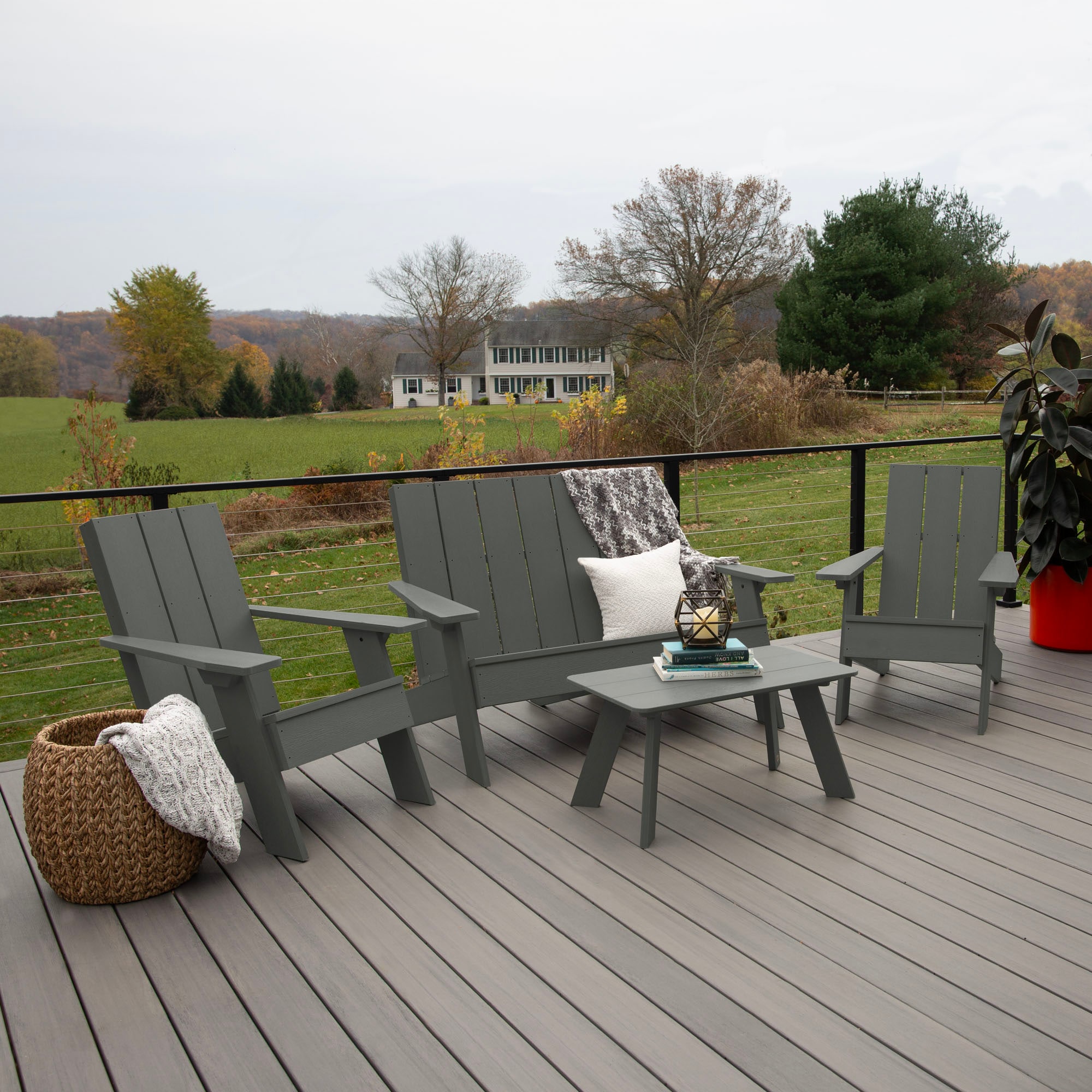 highwood AD-KITCHRAD01-CGE 4 -Piece Patio Conversation Set