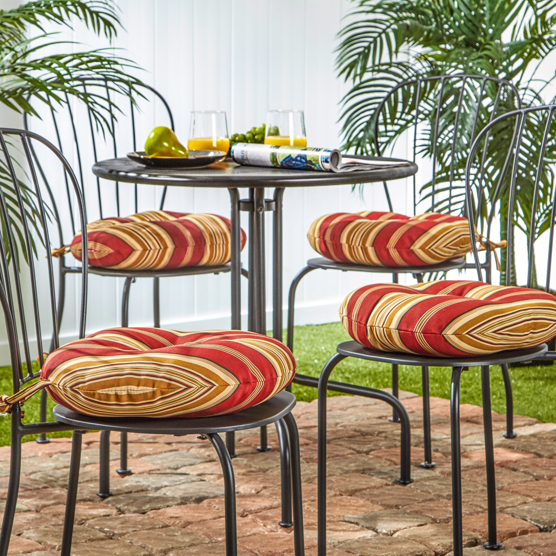 Greendale Home Fashions OC6816S4-ROMASTRIPE Patio-Furniture-Cushions - View #3
