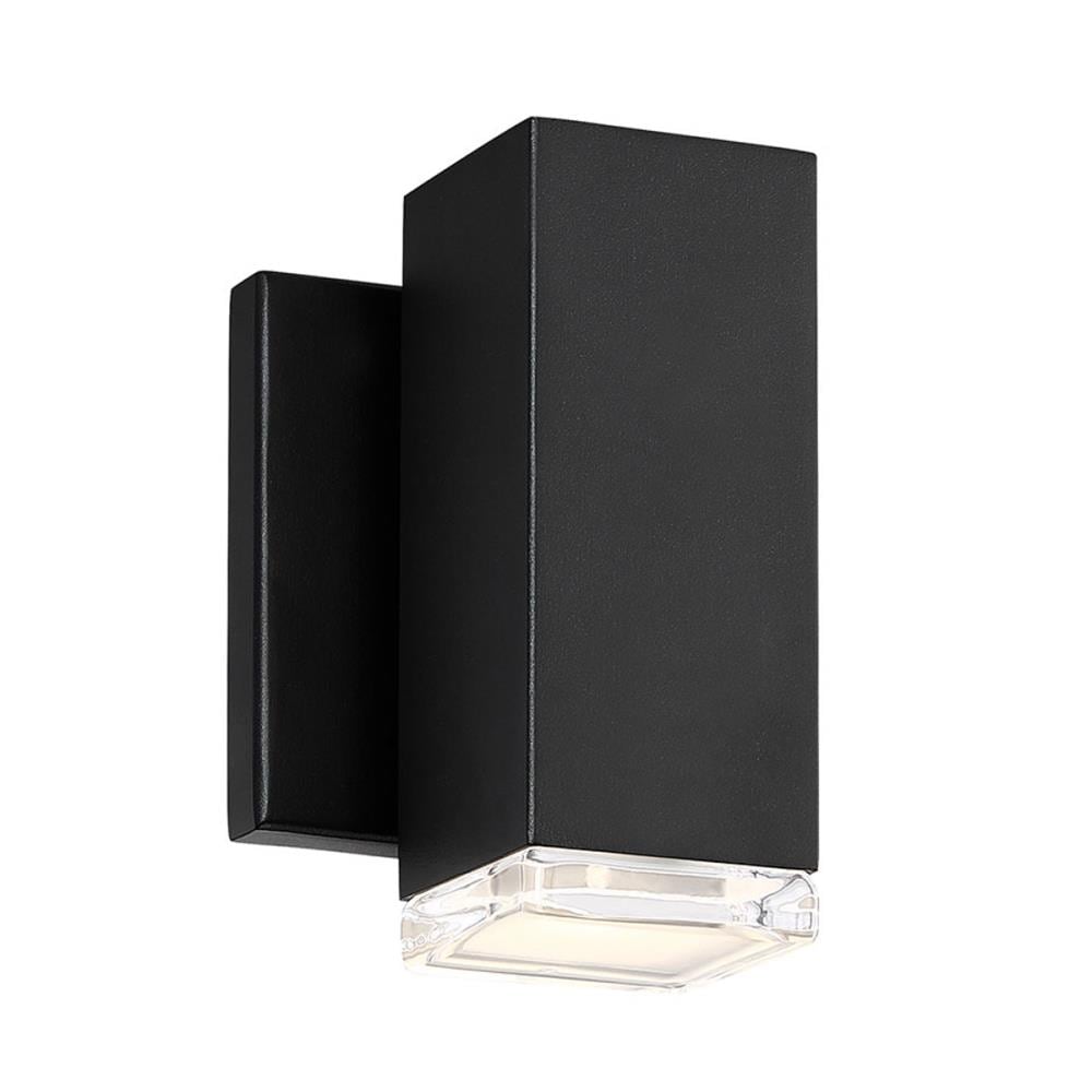 dweLED WS-W61806-BK Block 1 -Light 6.13-in H Matte Black Hardwired Integrated LED Outdoor Wall Light
