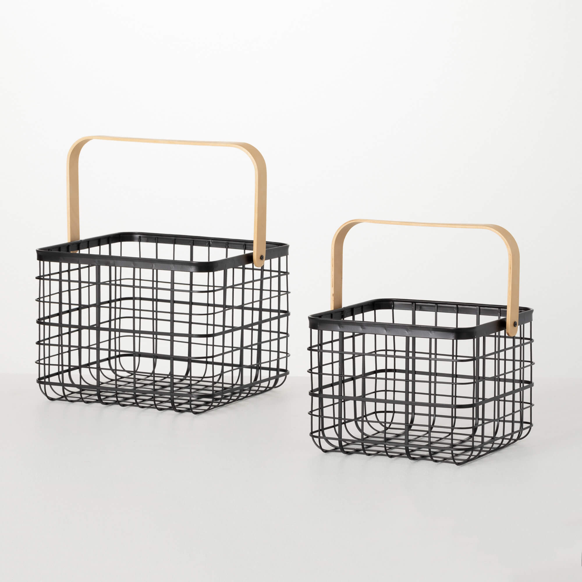 Sullivans MET2288 2 -Pack Black Metal Modern Decorative basket