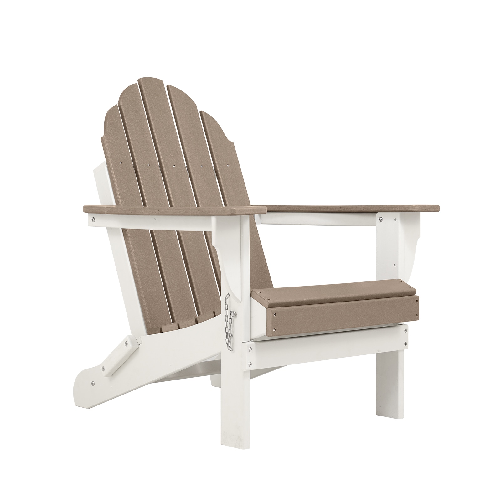Aoodor - Folding Patio Adirondack Chair Stackable Brown HDPE Frame Glider Adirondack Chair with B...
