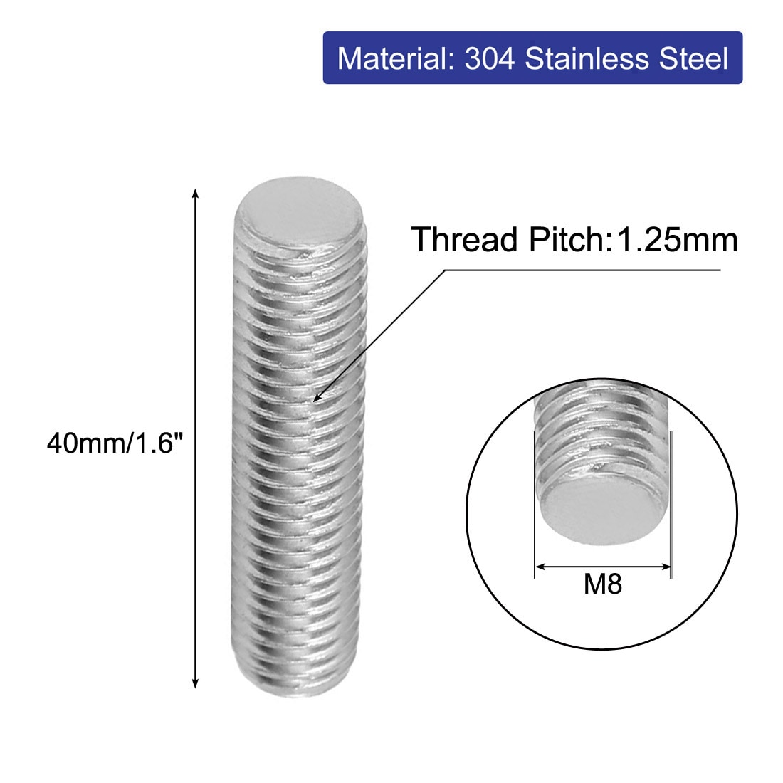 Unique Bargains S26031900UX2048 Threaded-Rod - View #2