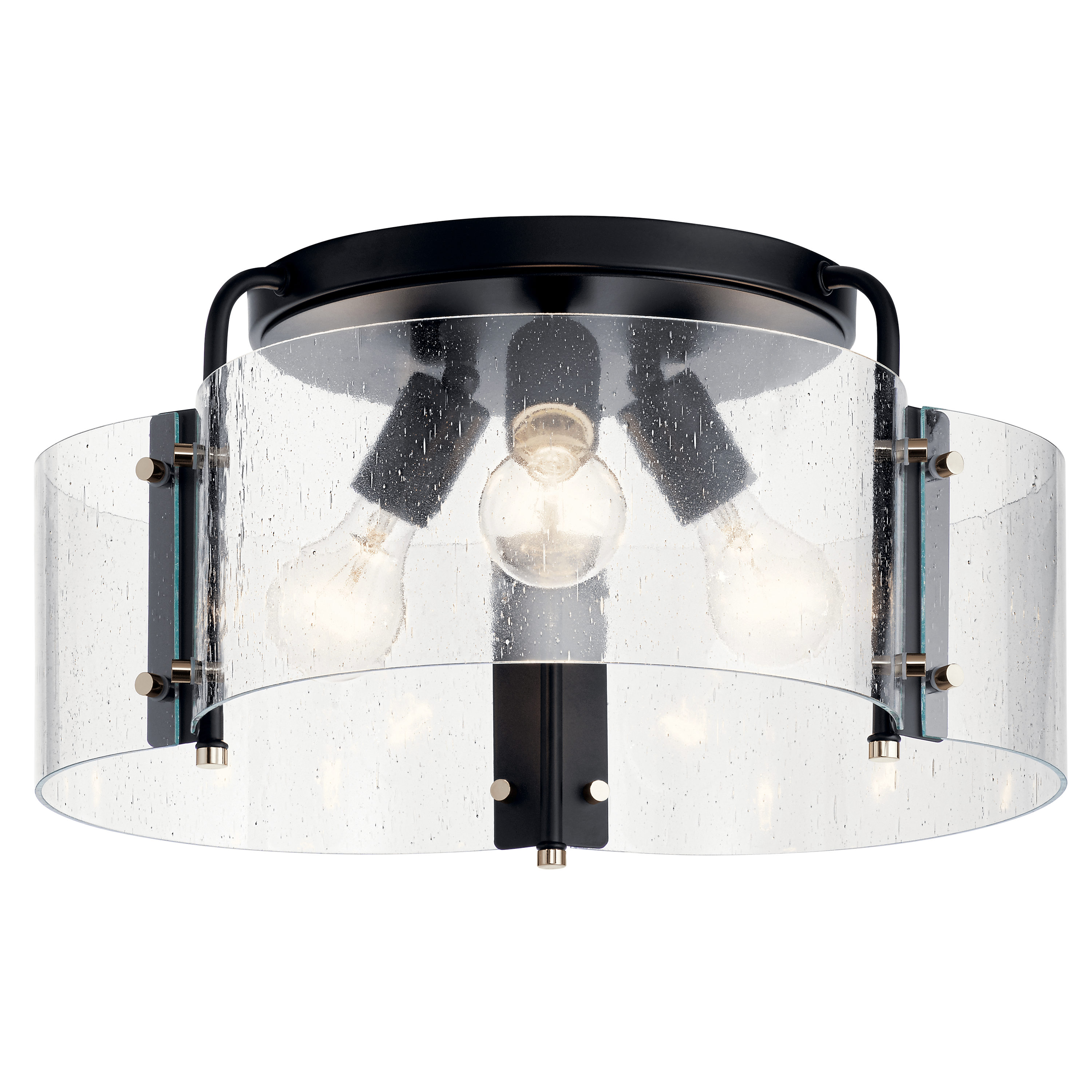 Kichler 42955BK Thoreau 4 -Light 18-in Black Semi Flush Mount Light