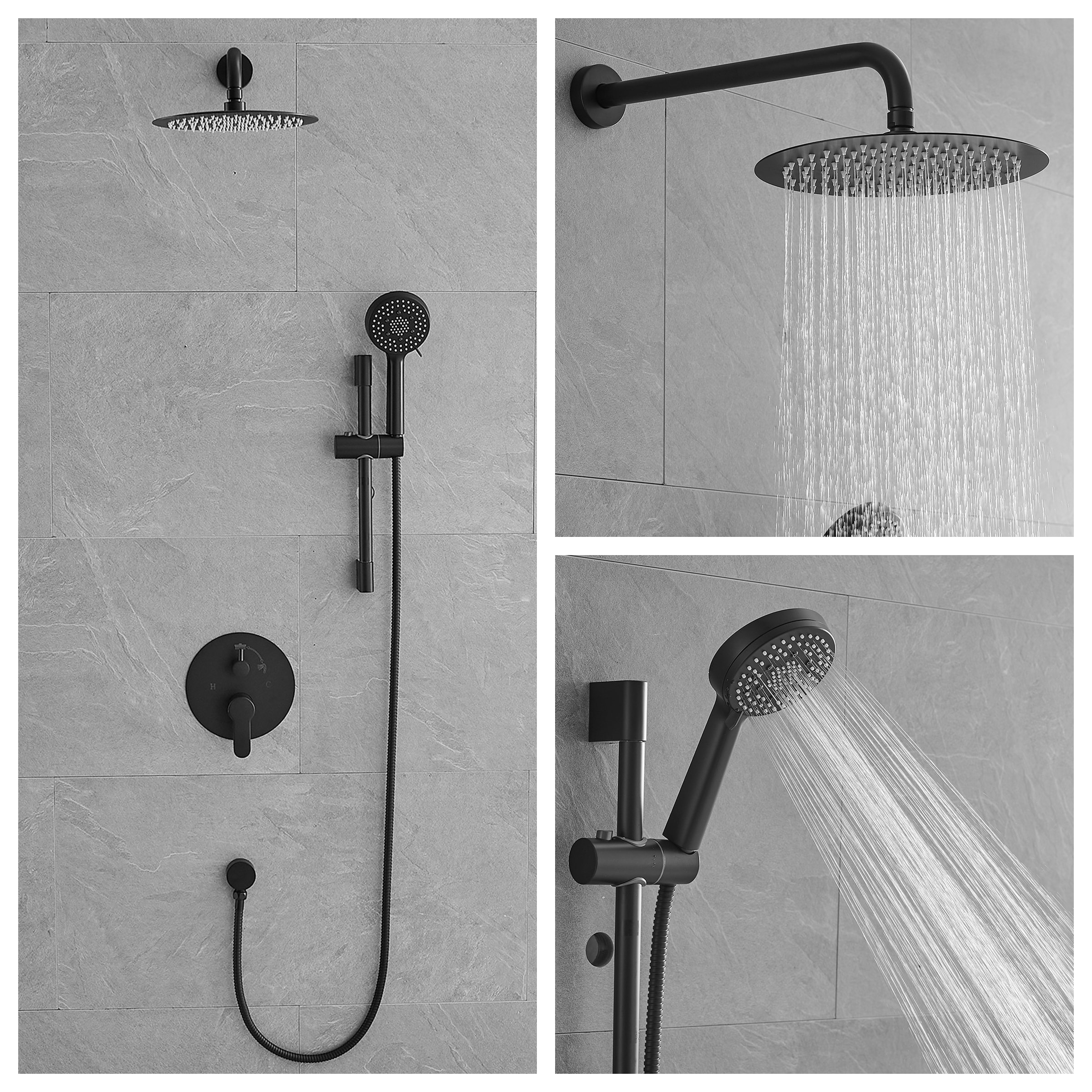 Poinic YUR-SF004MB Showerhead-Bar-Panels - View #2