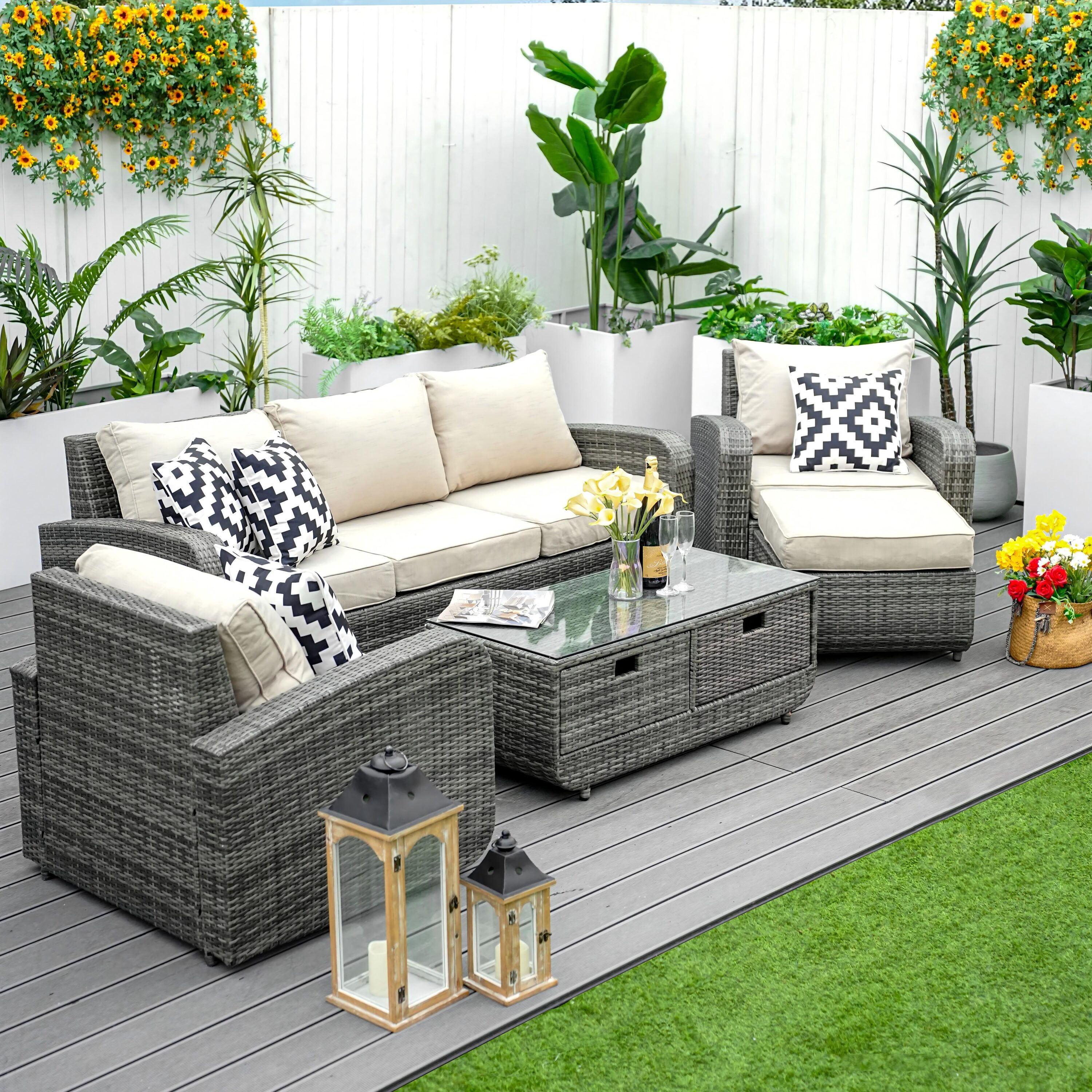 Direct Wicker DWS-N1515-GRAY Patio-Conversation-Sets - View #5
