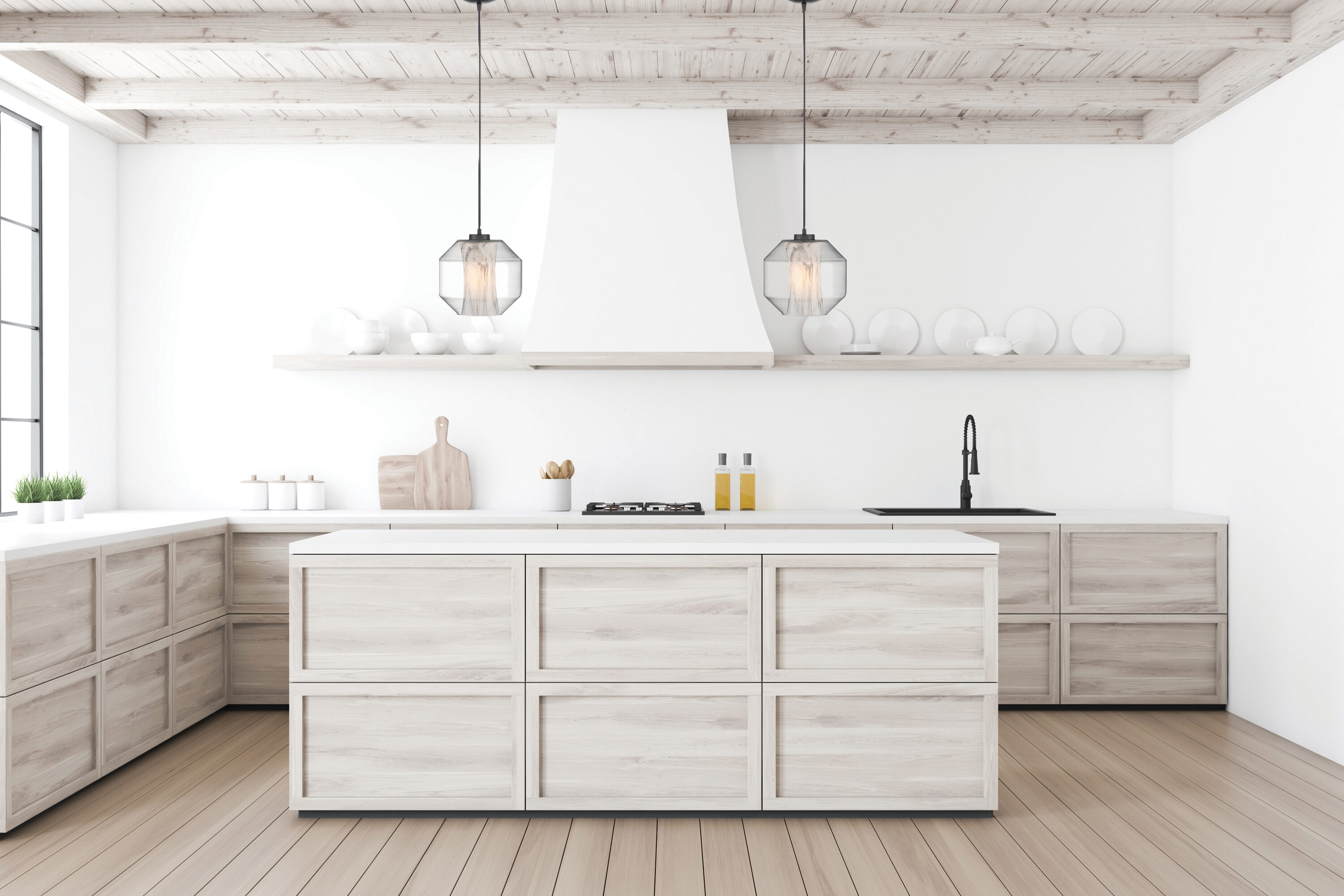 I-Biza Black LED Globe Pendant with White Marble Glass