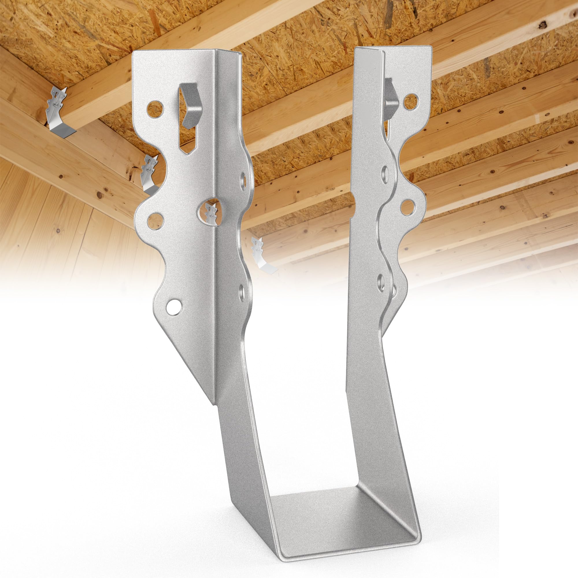 SenQWFa  25 pcs 2x6 Joist Hanger 18 Gauge Galvanized Steel Face Mount Joist Hangers for Wood Construction Floor Deck Ceiling Joists