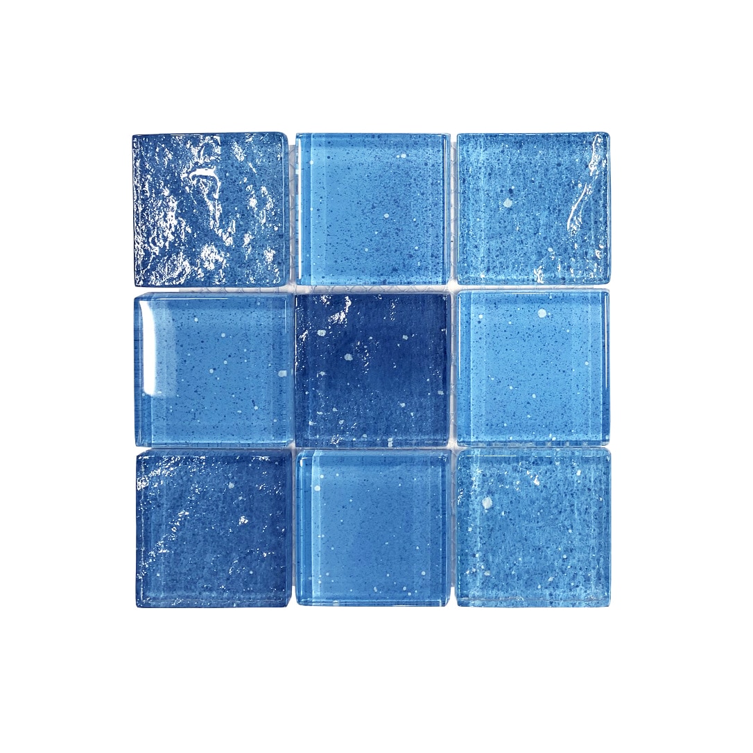 Giorbello G9001-SMPL Sample- Starlight Ocean Whisper 6-in x 6-in Glossy Glass Patterned Wall Tile
