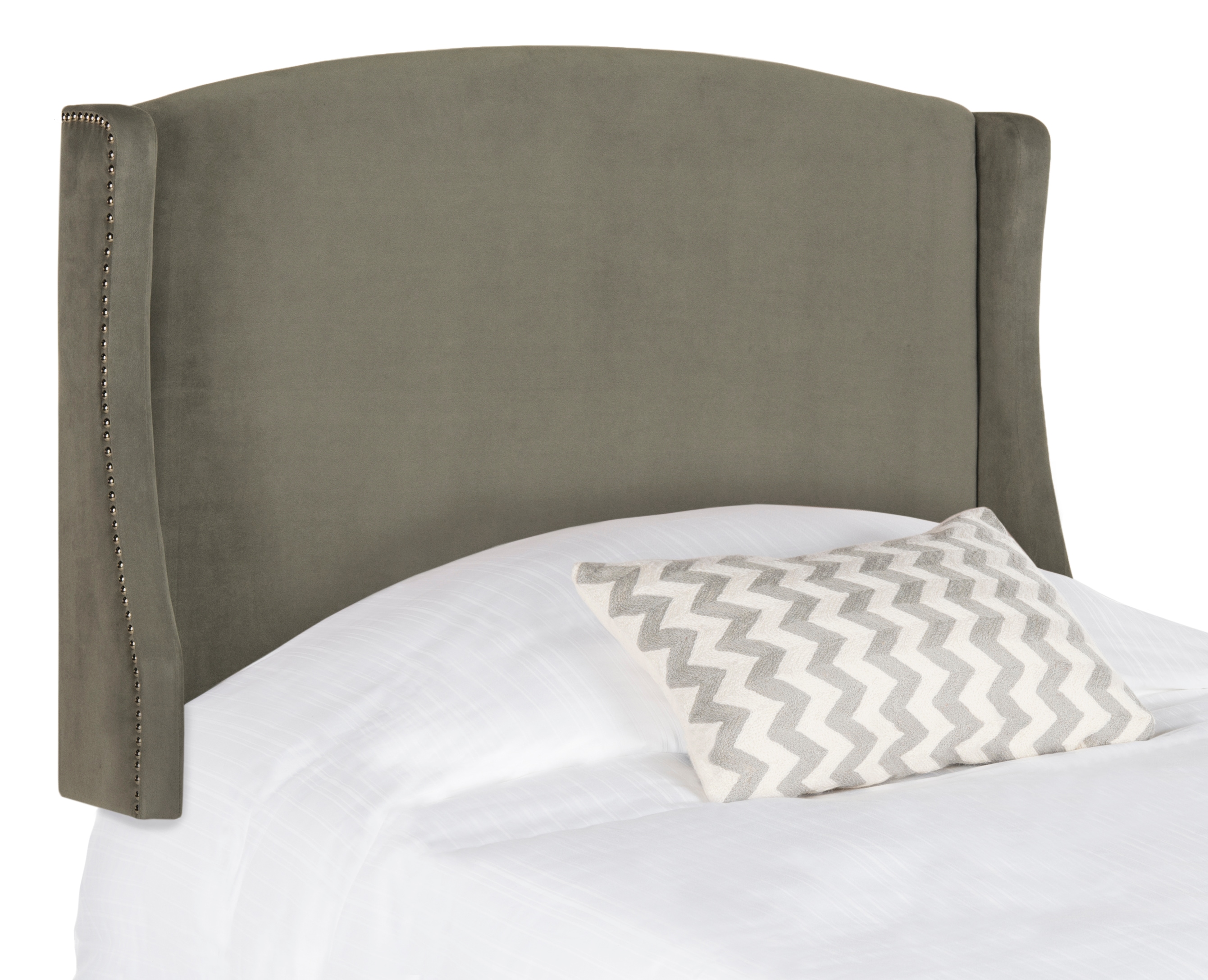 Safavieh MCR4003G-T Austin Pewter Twin Polyester Upholstered Headboard